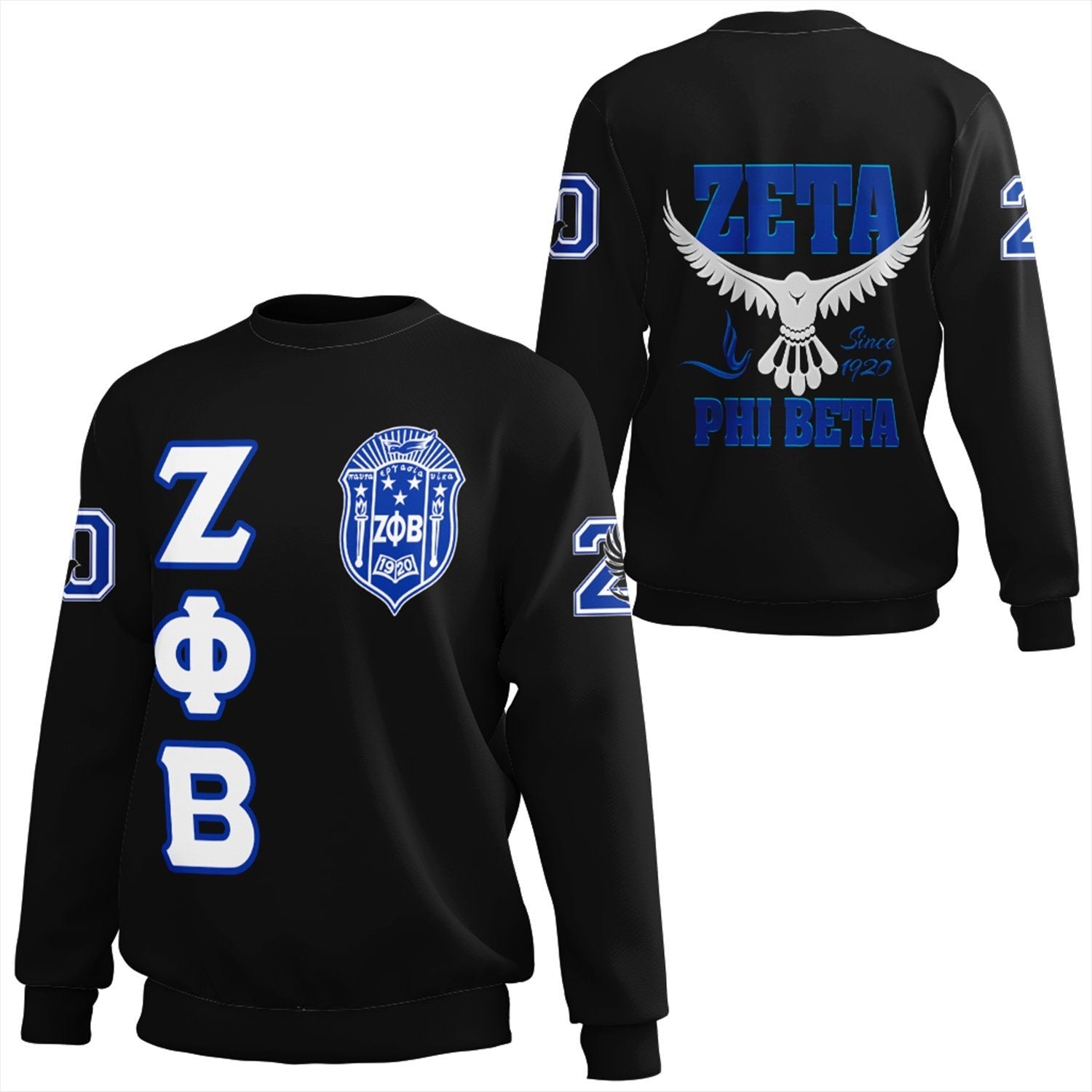Sorority Sweatshirt - Zeta Phi Beta Letters Sweatshirt