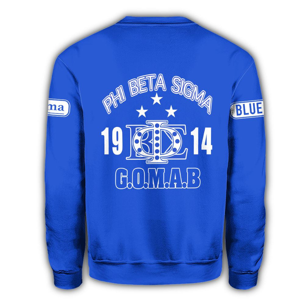 Fraternity Sweatshirt - Blue Phi Phi Beta Sigma Fraternity Crewneck Sweatshirt
