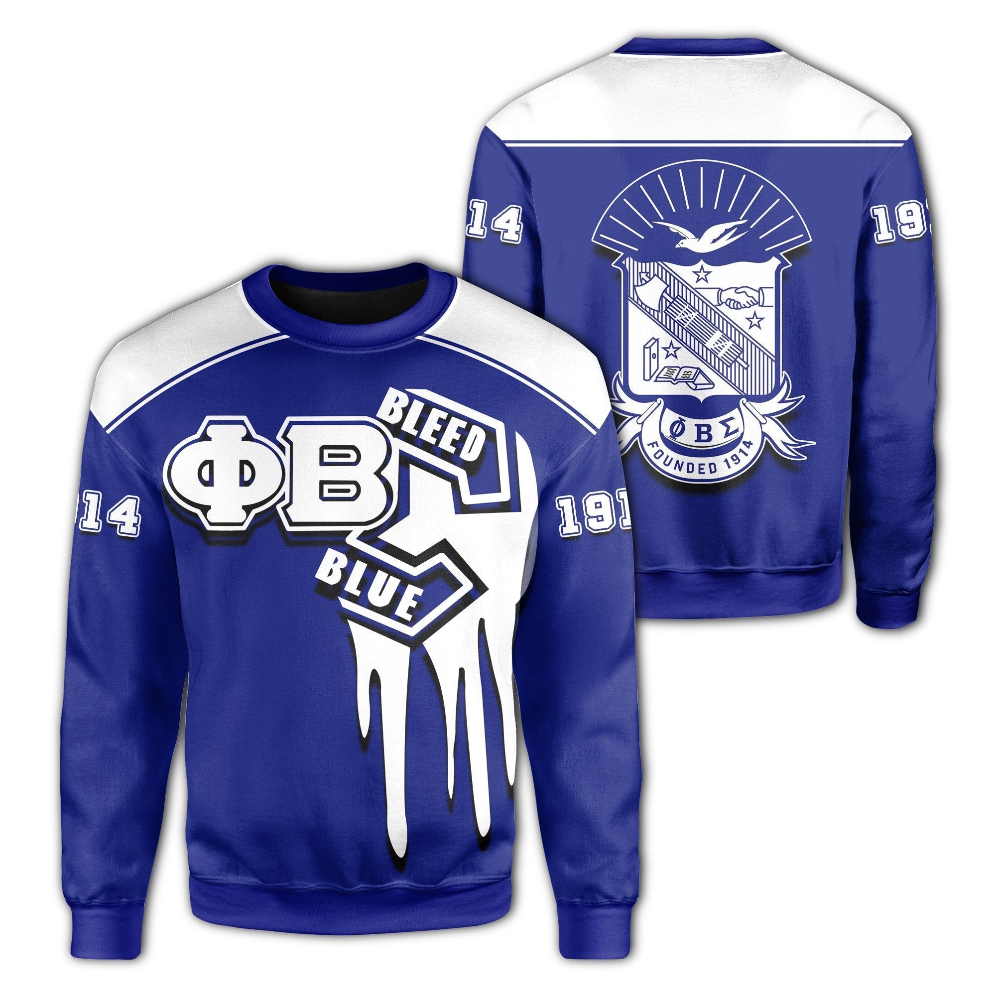 Fraternity Sweatshirt - Phi Beta Sigma Bleed Blue - Sport Two