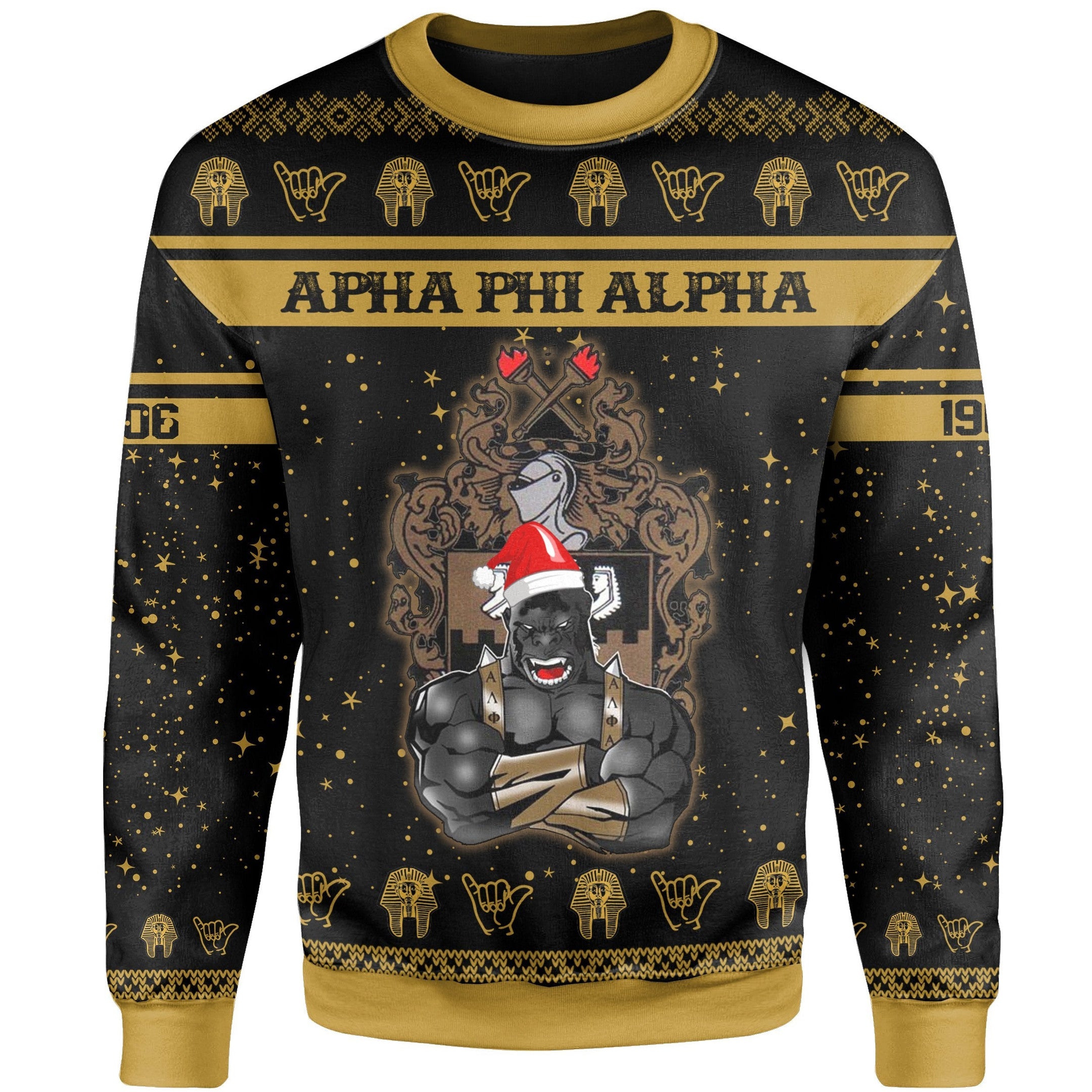 Fraternity Sweatshirt - Alpha Phi Alpha Ape Christmas Sweatshirt