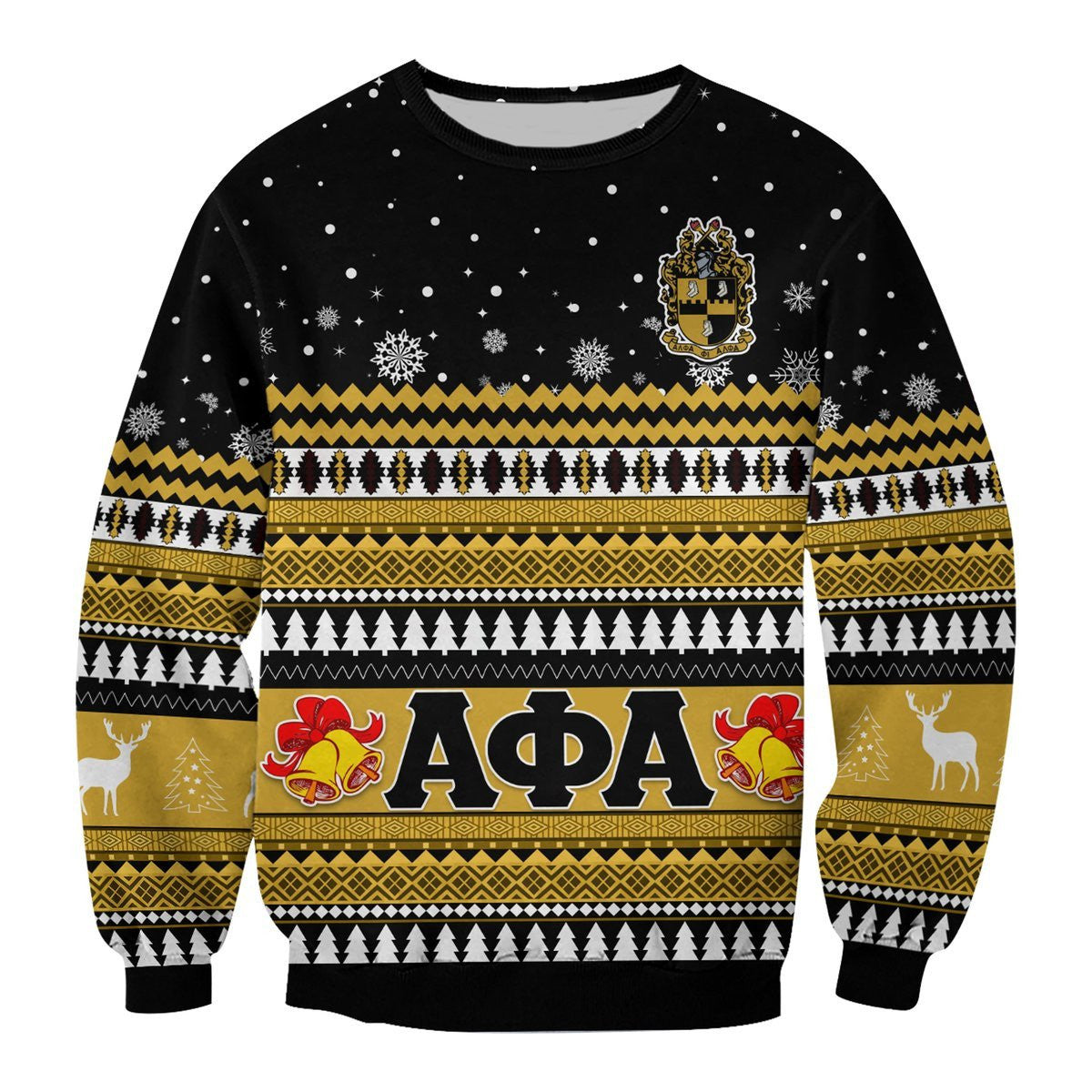 Fraternity Sweatshirt - Alpha Phi Alpha African Pattern Christmas Sweatshirt