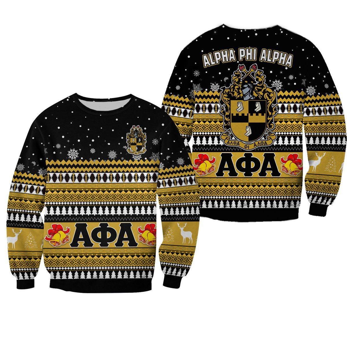 Fraternity Sweatshirt - Alpha Phi Alpha African Pattern Christmas Sweatshirt