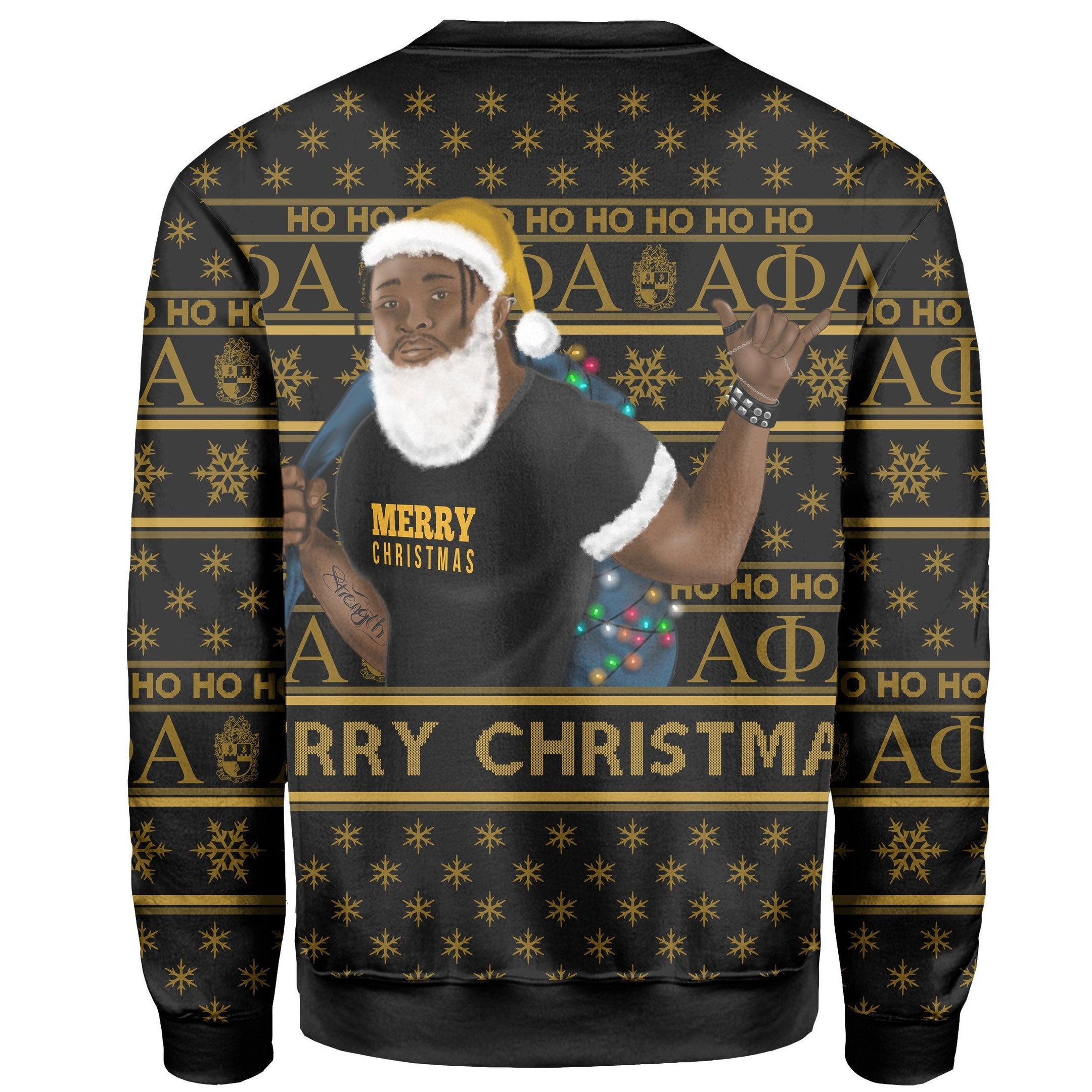 Fraternity Sweatshirt - Christmas Alpha Phi Alpha Sweatshirt Best Black