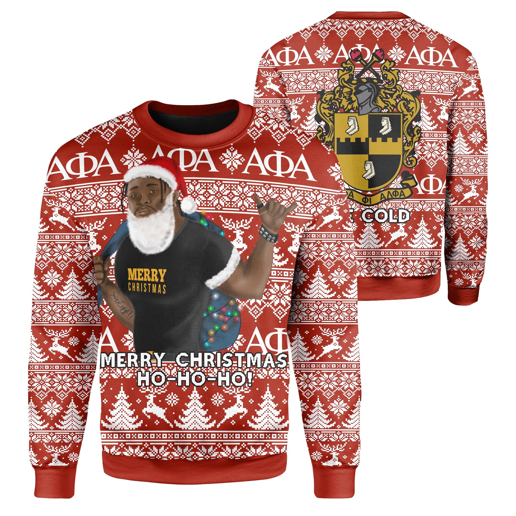 Fraternity Sweatshirt - Christmas Alpha Phi Alpha Sweatshirt Red