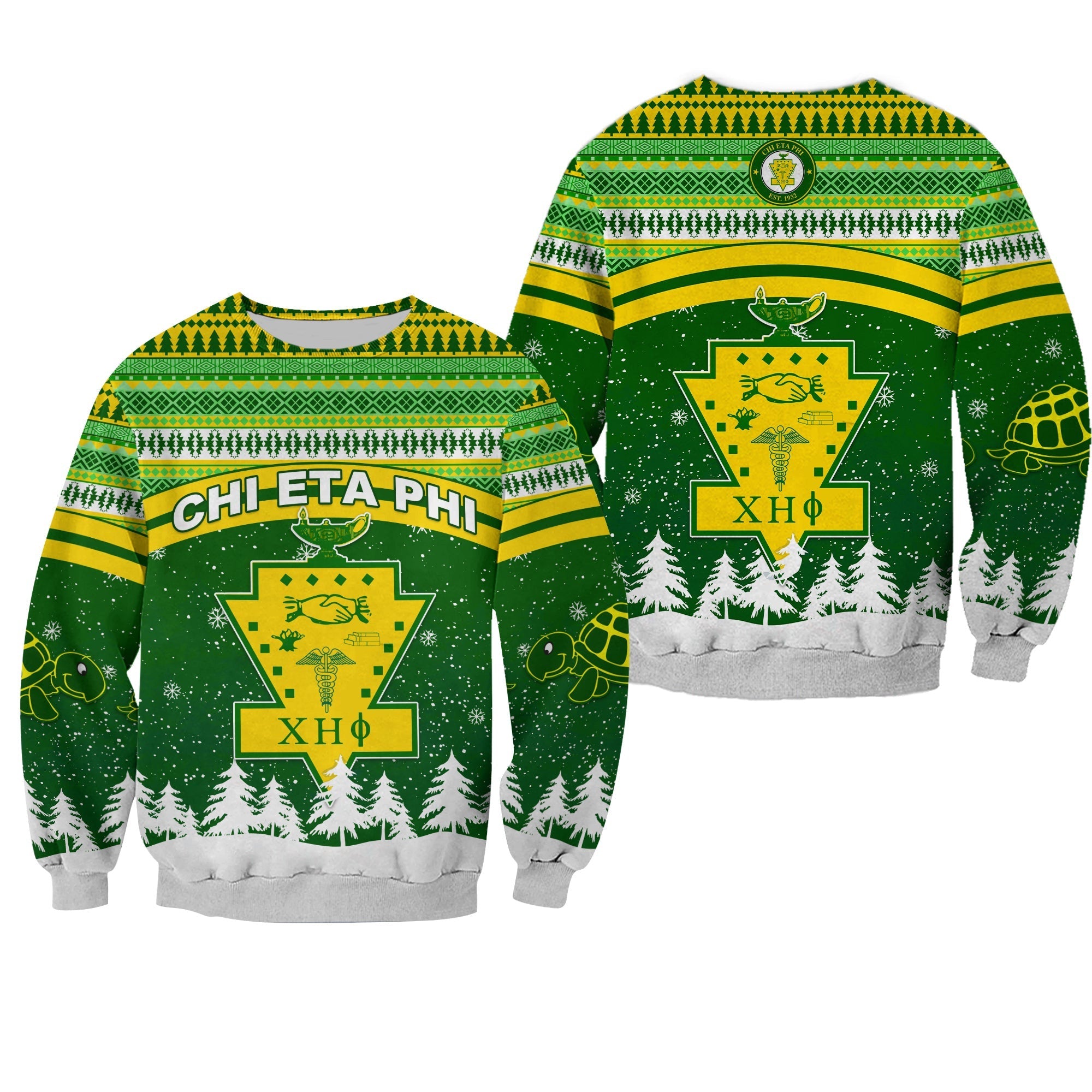 Sorority Sweatshirt - Chi Eta Phi Christmas Sweatshirt African Pattern