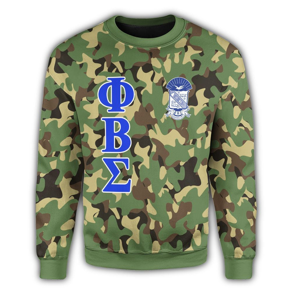 Fraternity Sweatshirt - Military Phi Beta Sigma Crewneck Sweatshirt