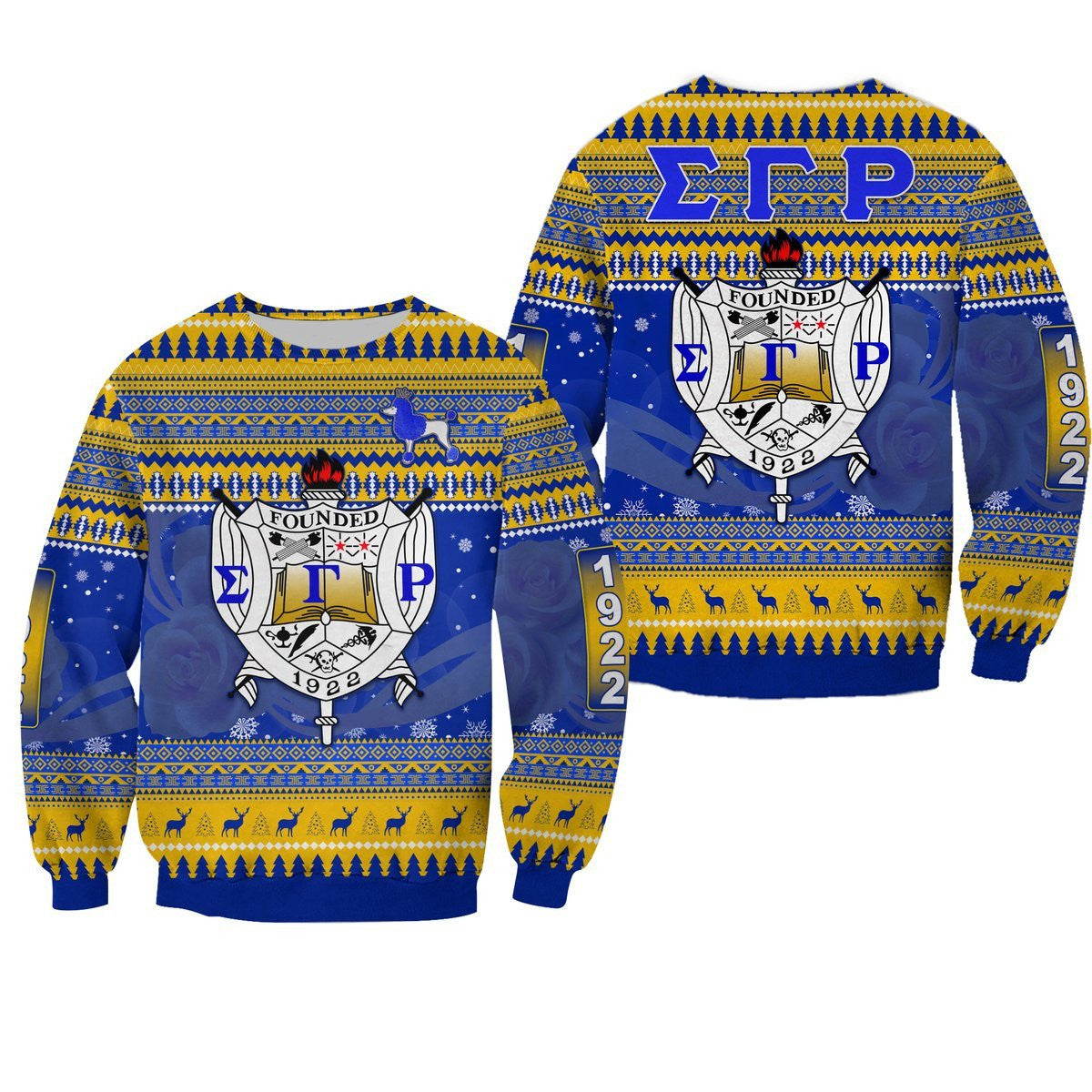 Sorority Sweatshirt - Sigma Gamma Rho African Pattern Christmas Sweatshirts