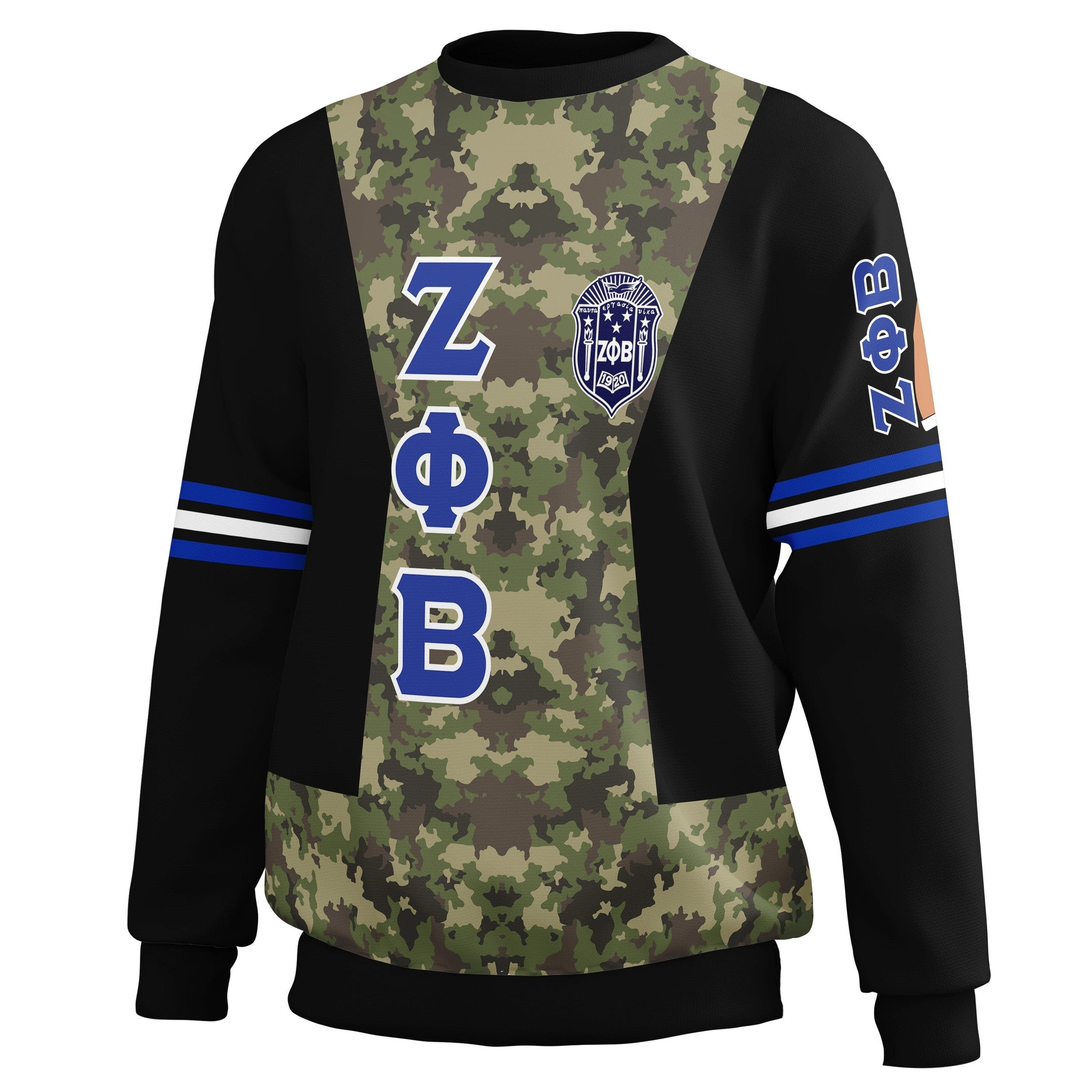 Sorority Sweatshirt - Zeta Phi Beta Sorority Camouflage Sweatshirt