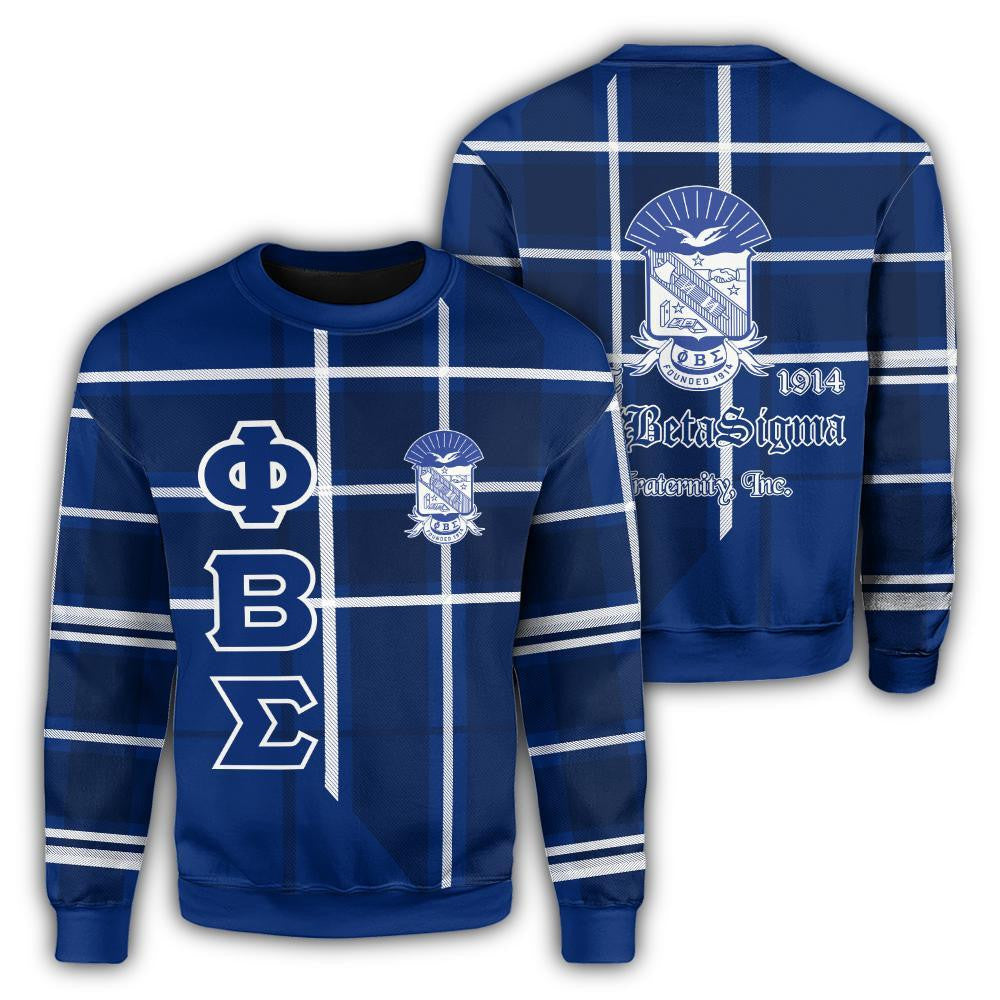 Fraternity Sweatshirt - Phi Beta Sigma Burberr Style SweatshirtN