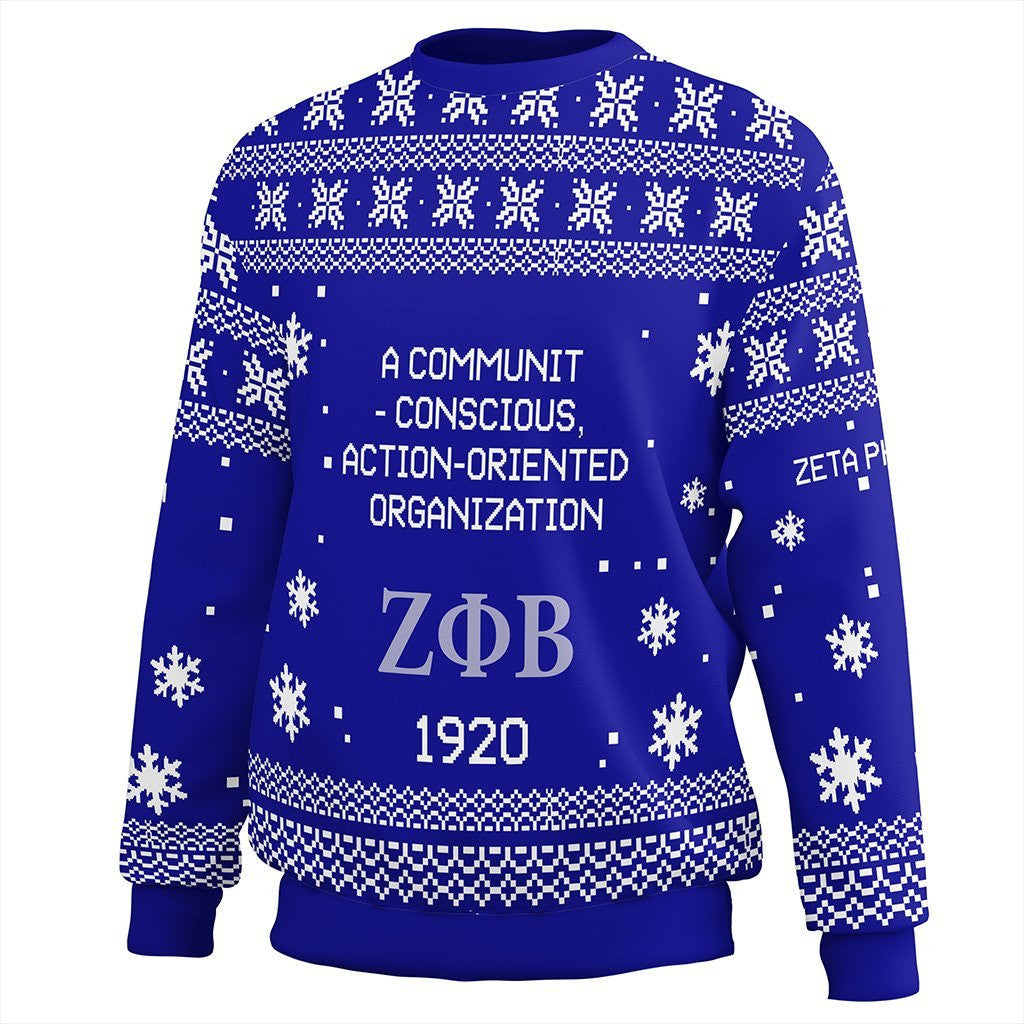 Sorority Sweatshirt - Zeta Phi Beta Xmas Motto Sweatshirt