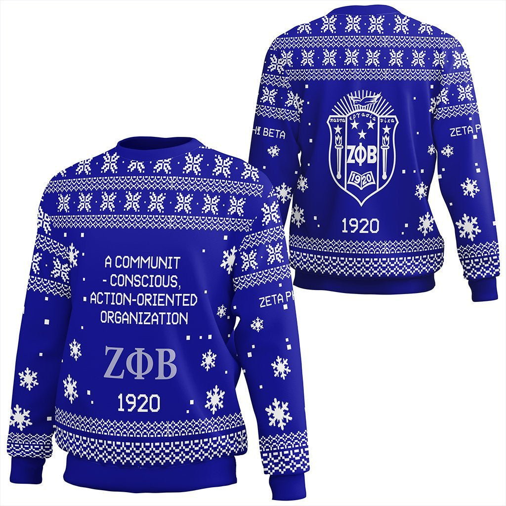 Sorority Sweatshirt - Zeta Phi Beta Xmas Motto Sweatshirt