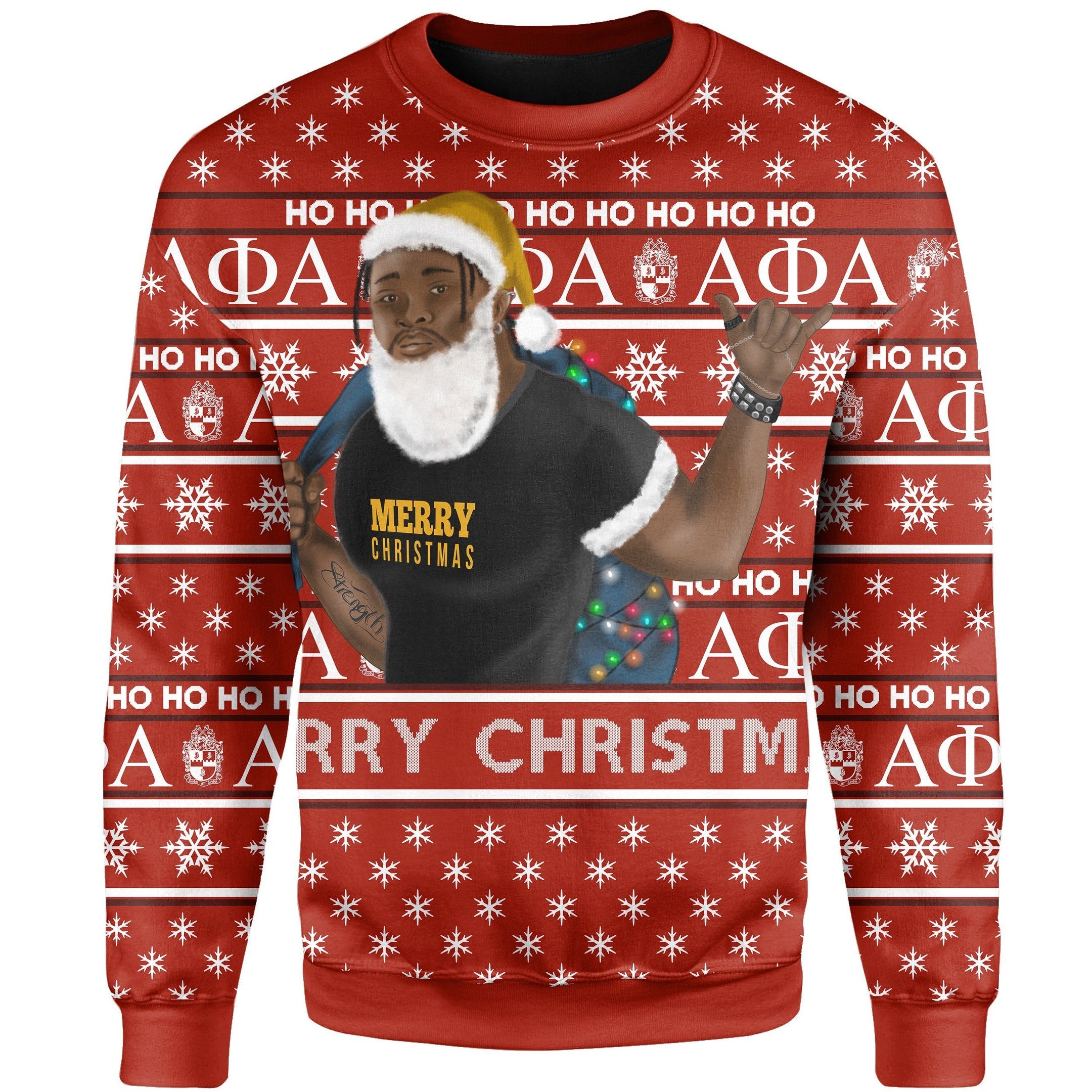 Fraternity Sweatshirt - Christmas Alpha Phi Alpha Sweatshirt Best Red