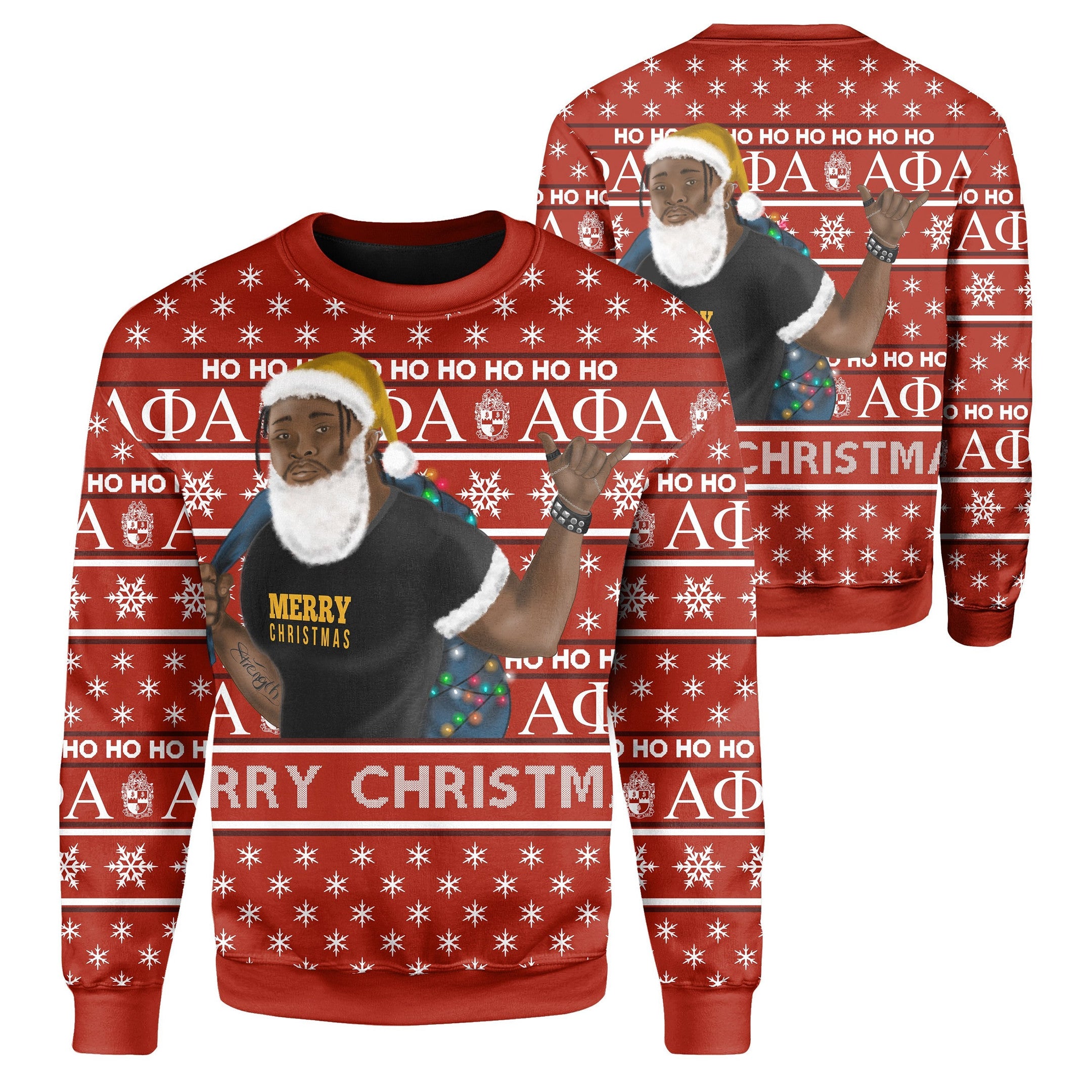 Fraternity Sweatshirt - Christmas Alpha Phi Alpha Sweatshirt Best Red