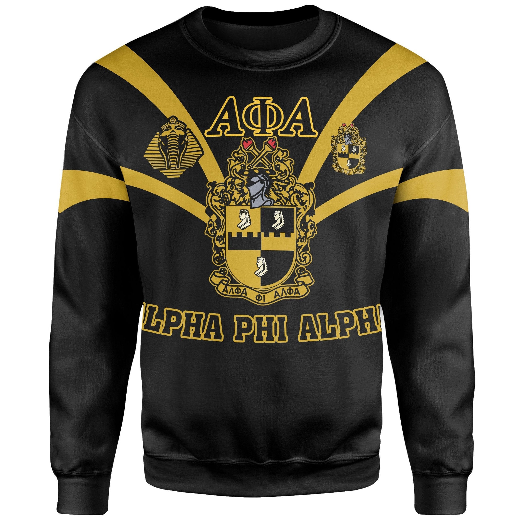 Fraternity Sweatshirt - Crewneck Sweatshirt Alpha Phi Alpha Tusk Style