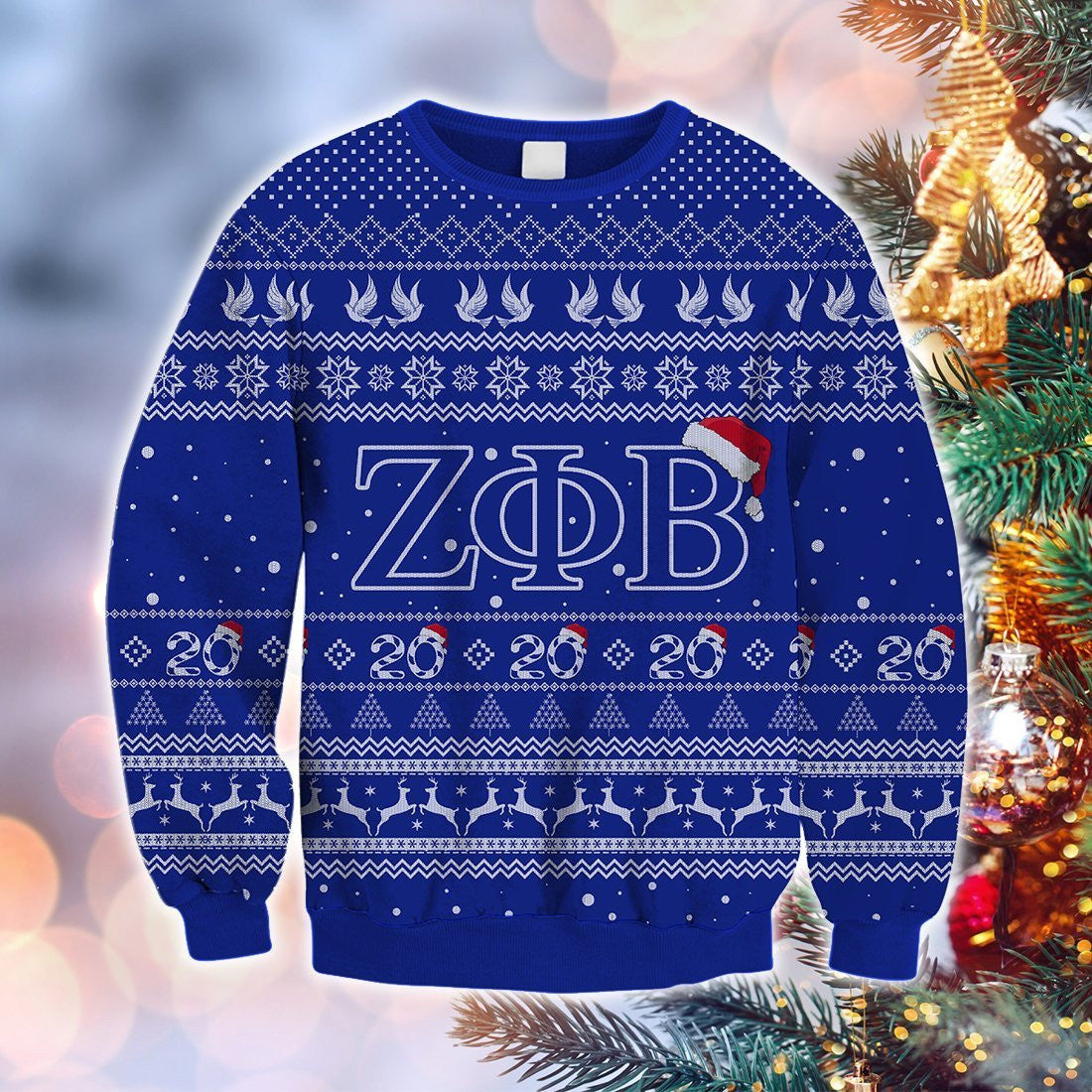 Sorority Sweatshirt - Lux Zeta Phi Beta Zince 1920 Christmas Crewneck Sweatshirt