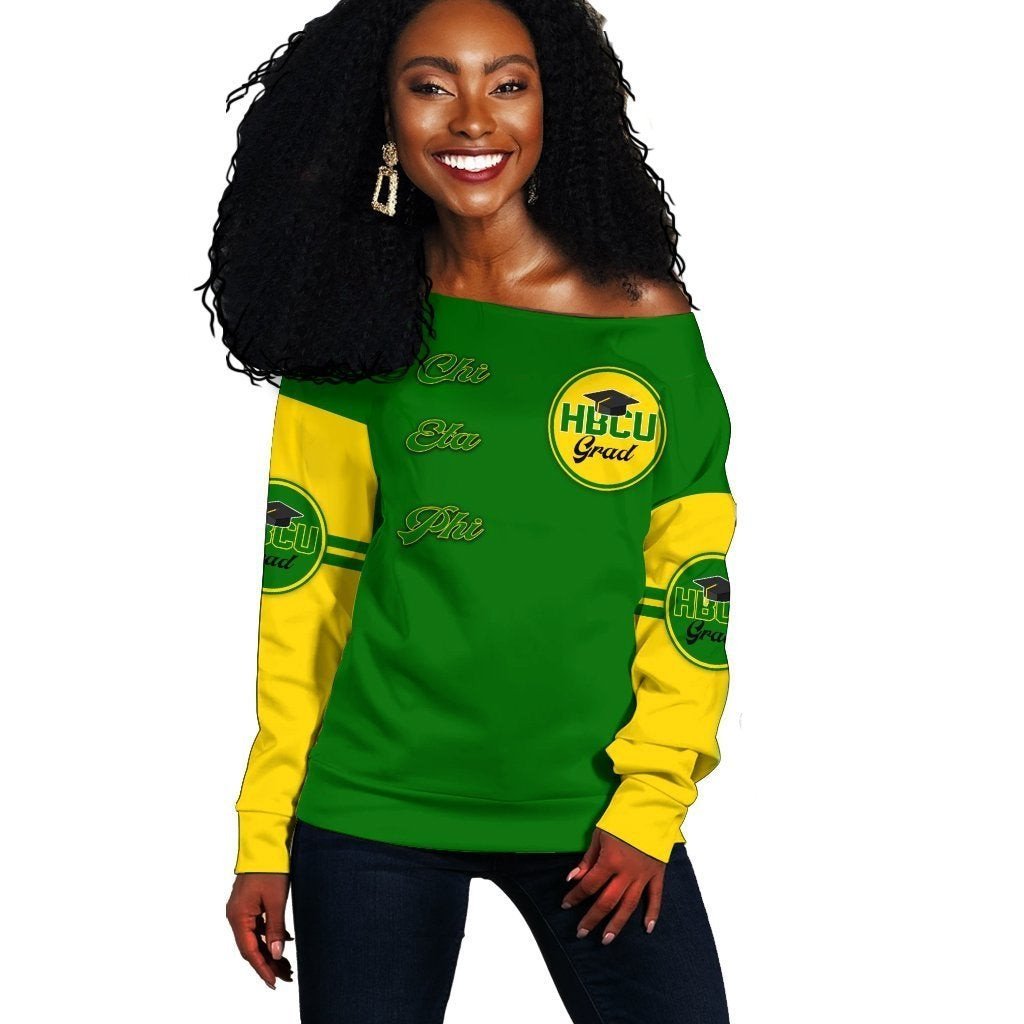 Sorority Sweatshirt - Chi Eta Phi HBCU Grad Women Off Shoulder