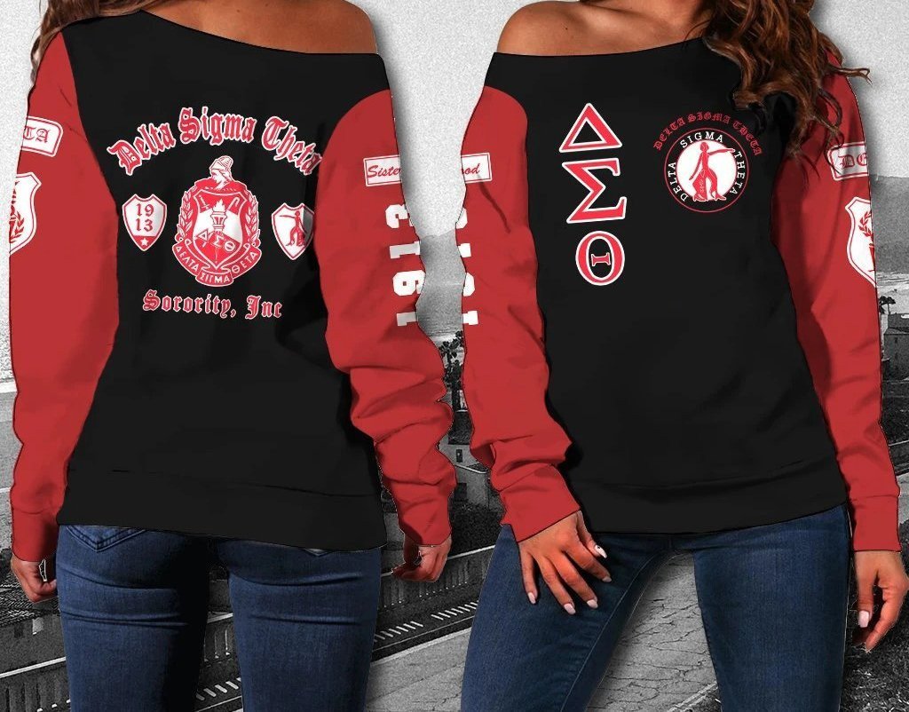 Sorority Sweatshirt - Sisterhood Delta Sigma Theta Women Off Shoulder