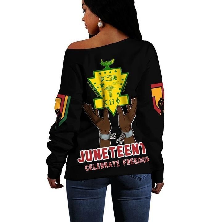 Sorority Sweatshirt - Chi Eta Phi Juneth Freedom Women Off Shoulder