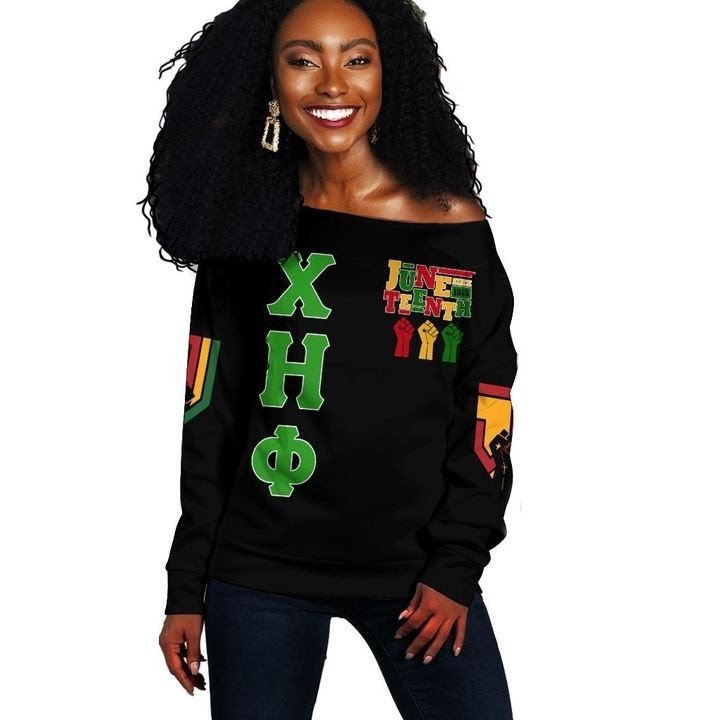 Sorority Sweatshirt - Chi Eta Phi Juneth Freedom Women Off Shoulder