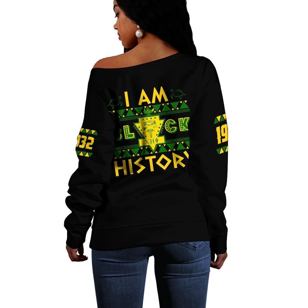 Sorority Sweatshirt - I Am Black History Chi Eta Phi Women Off Shoulder
