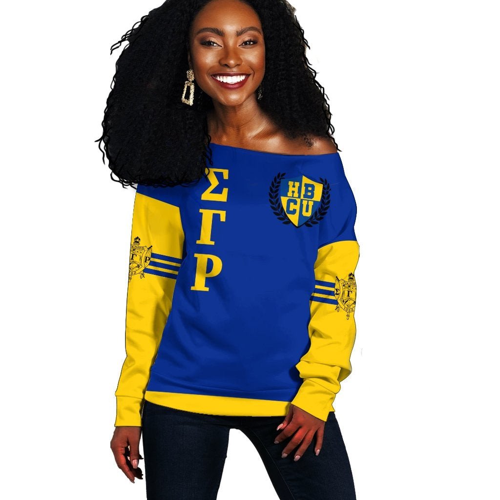 Sorority Sweatshirt - Sigma Gamma Rho HBCU Graduation Off Shoulder