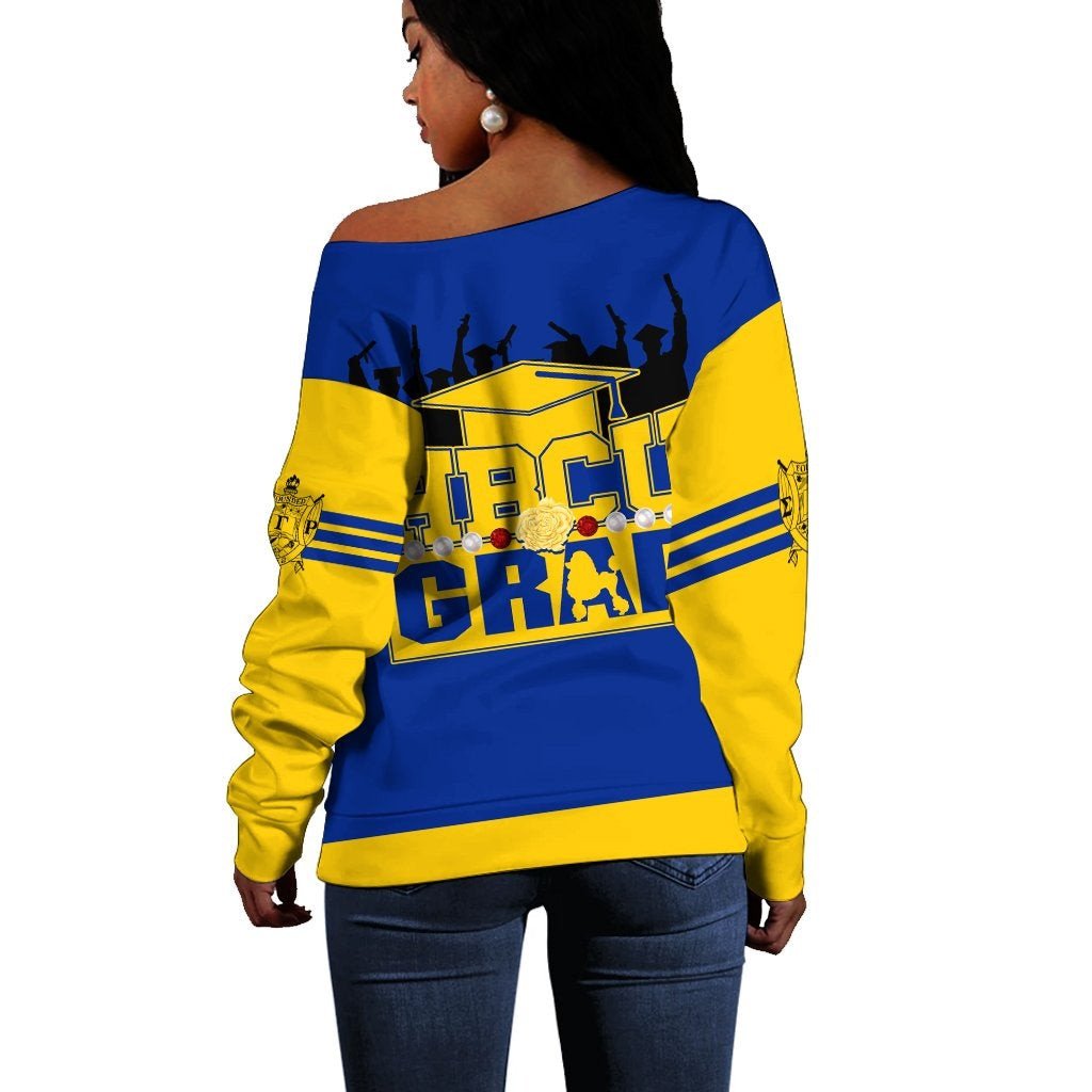 Sorority Sweatshirt - Sigma Gamma Rho HBCU Graduation Off Shoulder