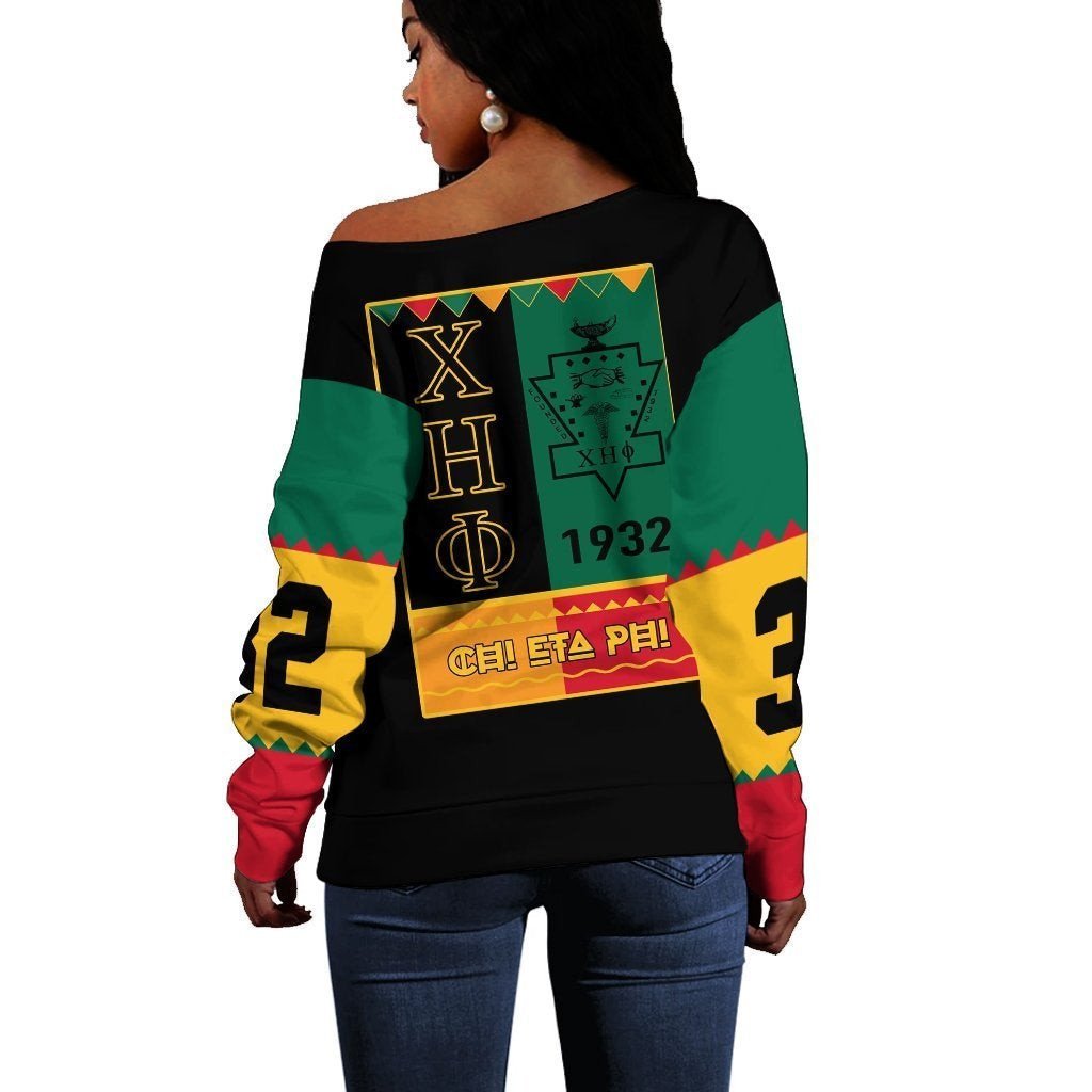 Sorority Sweatshirt - Chi Eta Phi Black History Month Women Off Shoulder