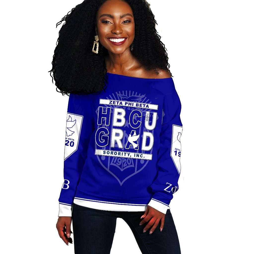 Sorority Sweatshirt - Zeta Phi Beta Women Off Shoulder HBCU Style