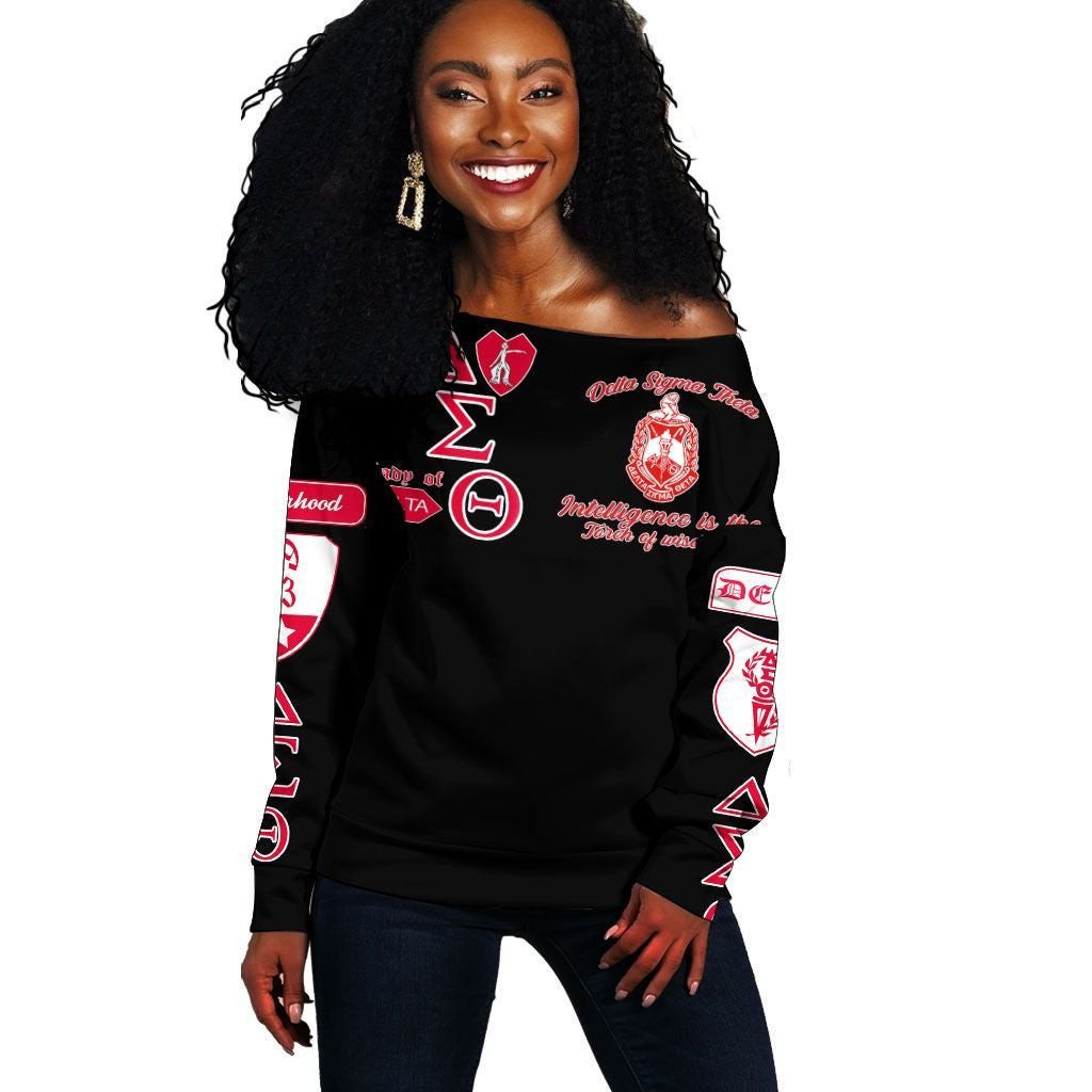 Sorority Sweatshirt - Lady Of Delta Sigma Theta Sorority Off Shoulder Sweatshirt