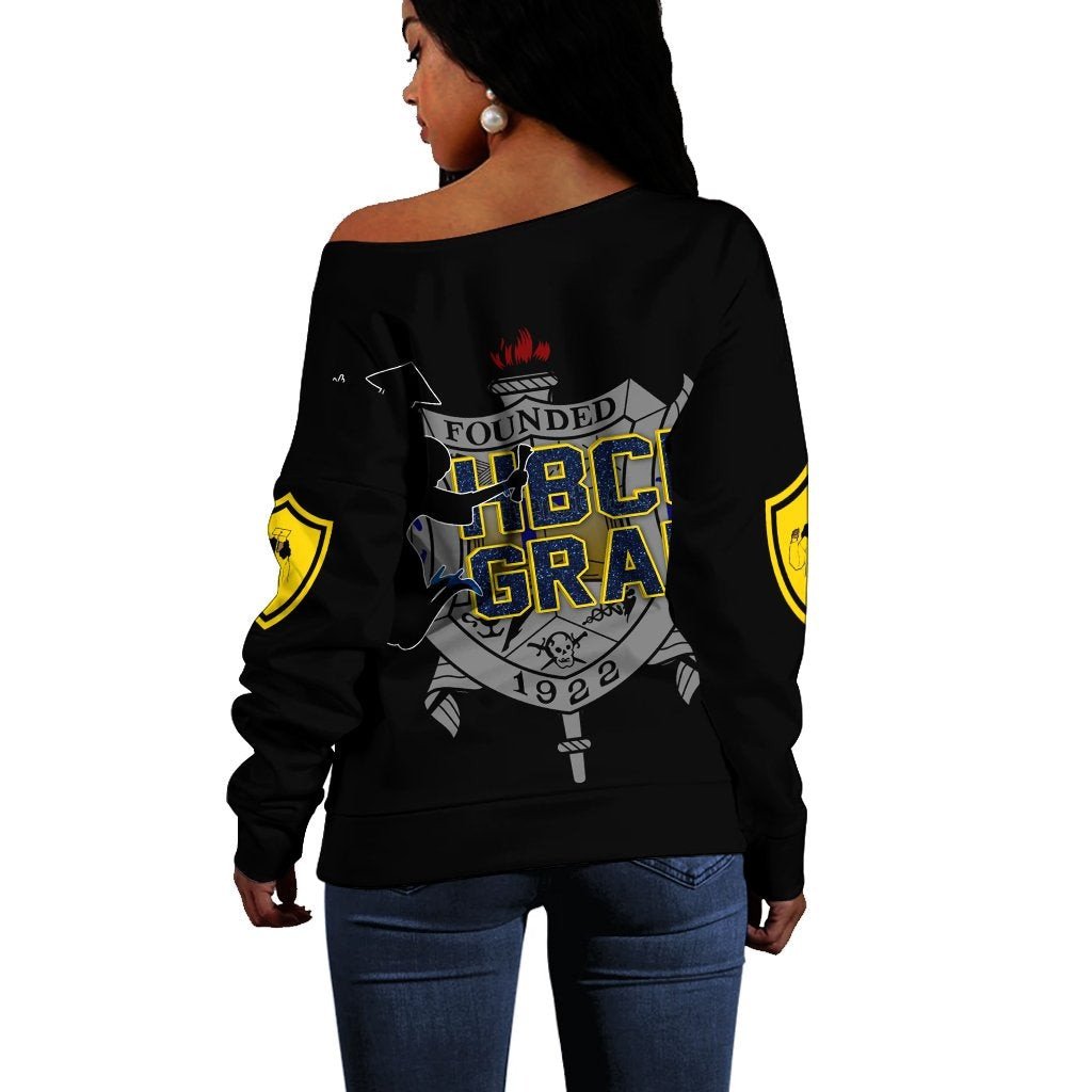 Sorority Sweatshirt - Sigma Gamma Rho HBCU Style Off Shoulder