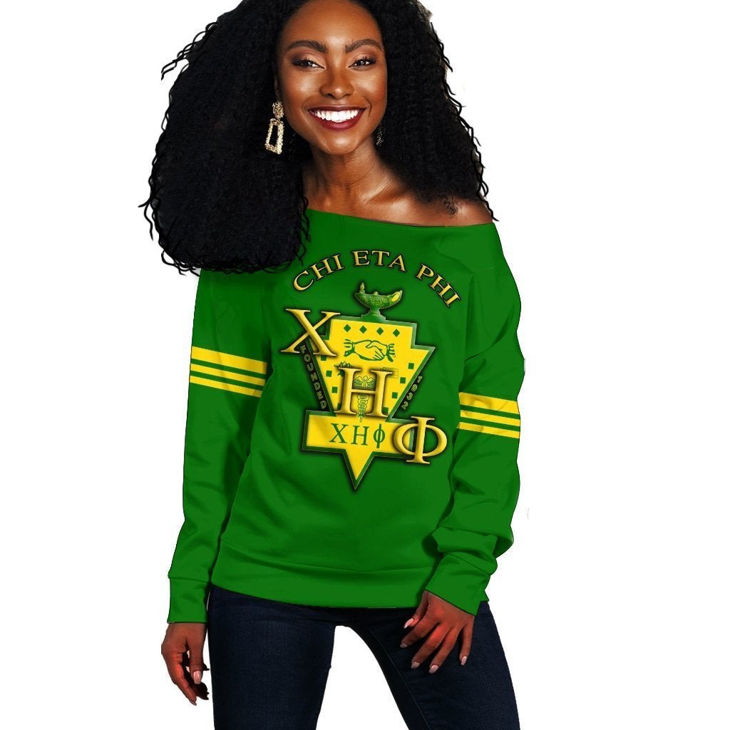 Sorority Sweatshirt - Chi Eta Phi CEP Style Women Off Shoulder