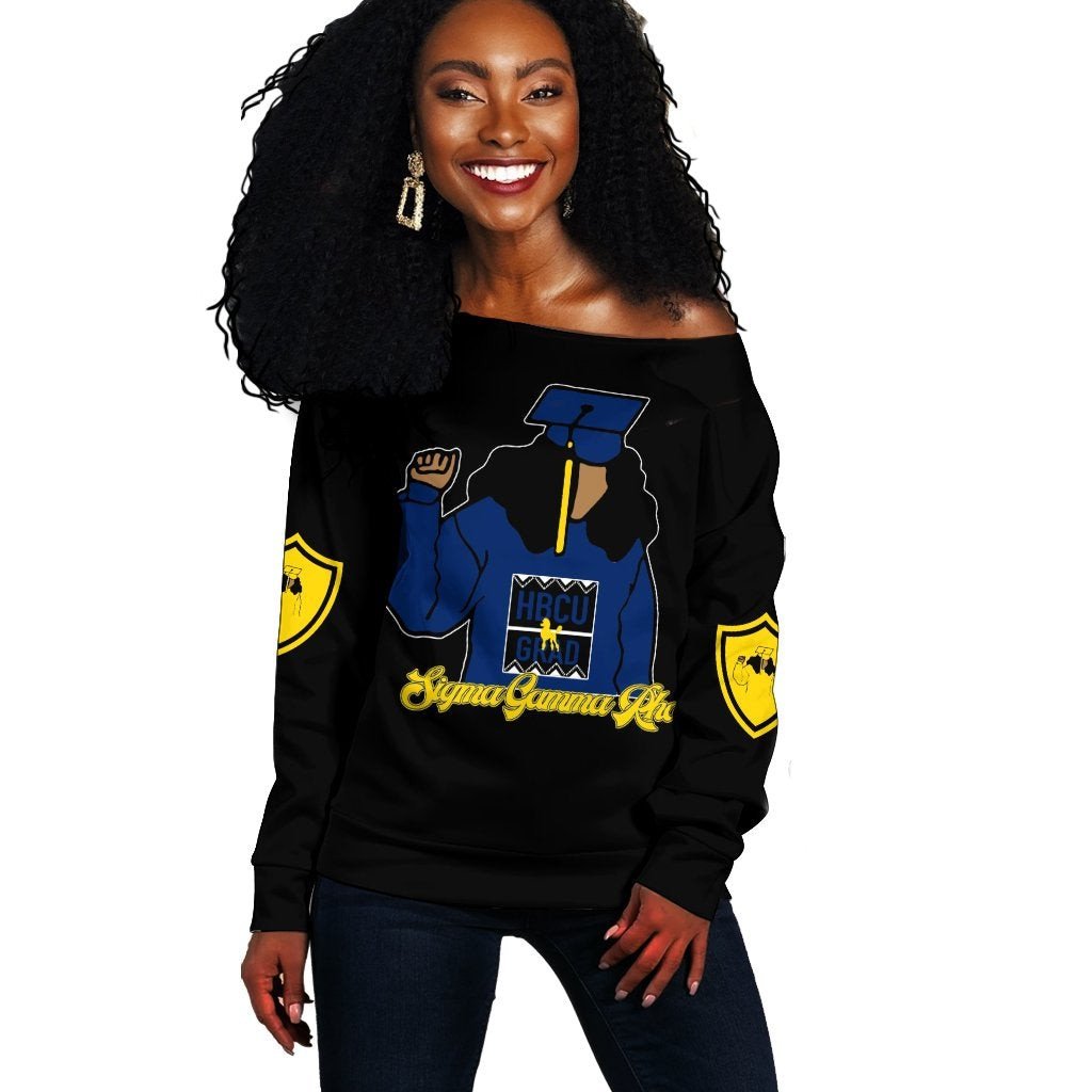 Sorority Sweatshirt - Sigma Gamma Rho HBCU Style Off Shoulder