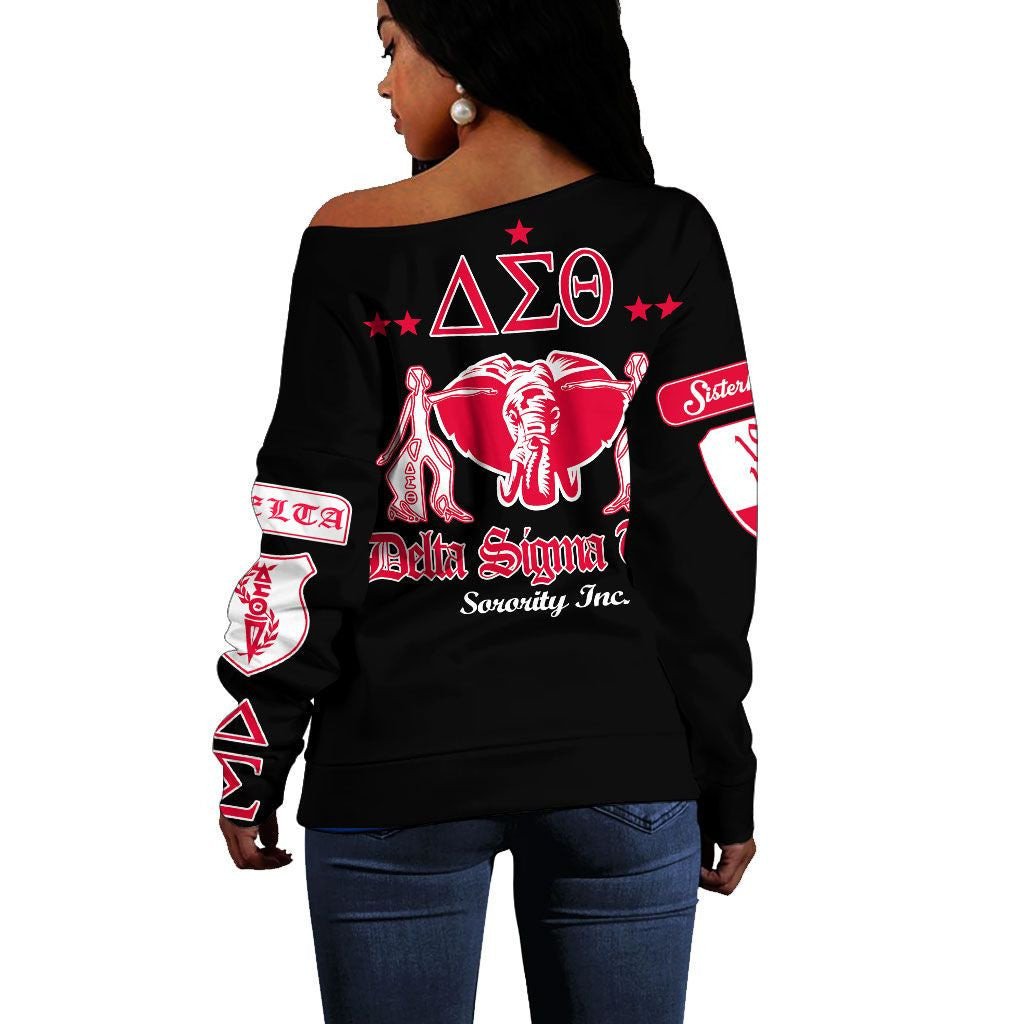 Sorority Sweatshirt - Lady Of Delta Sigma Theta Sorority Off Shoulder Sweatshirt