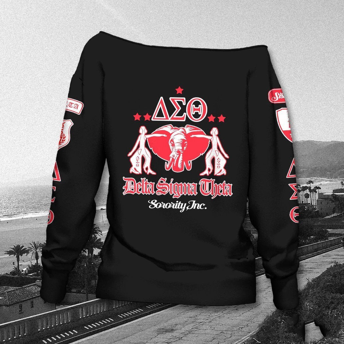 Sorority Sweatshirt - Lady Of Delta Sigma Theta Sorority Women Off Shoulder