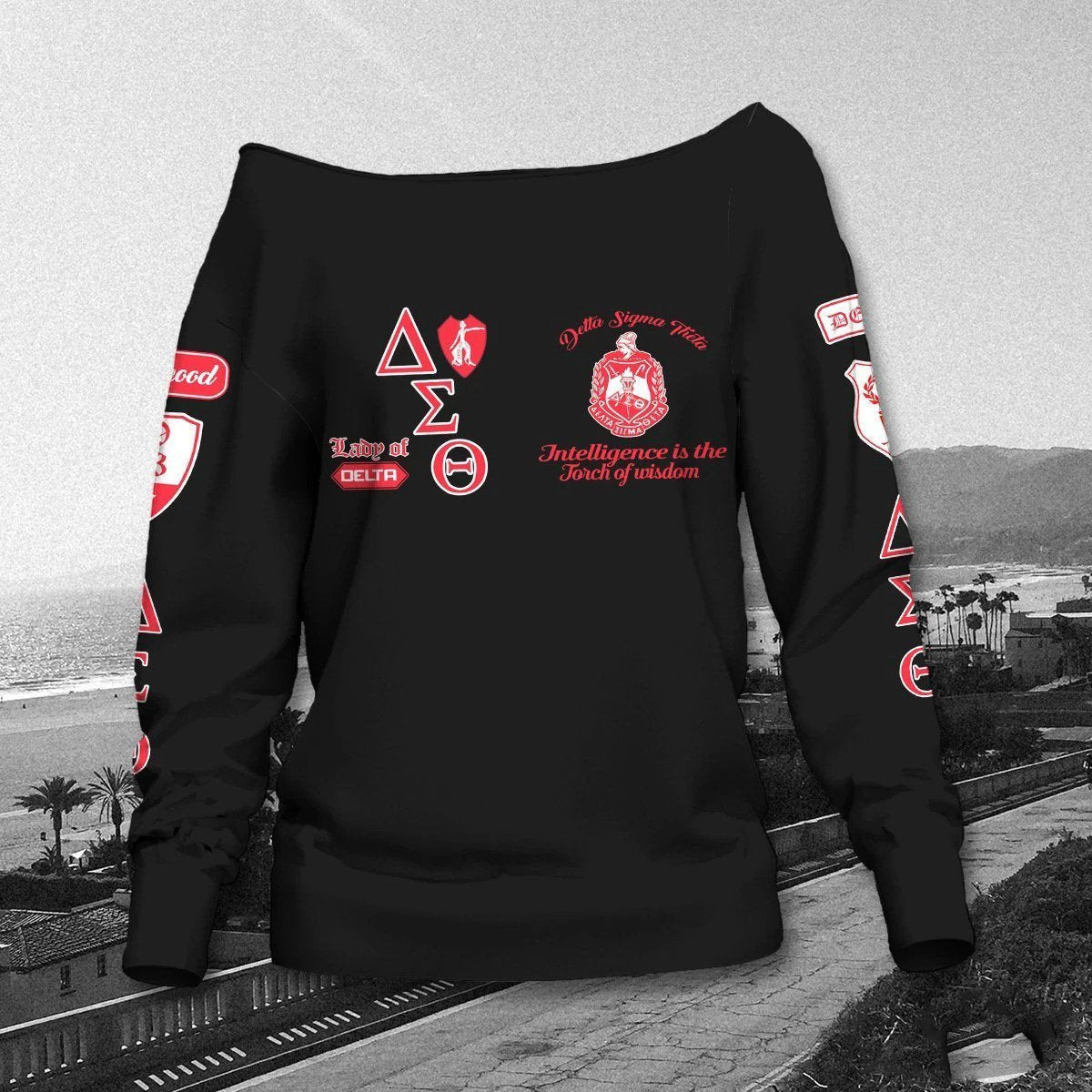 Sorority Sweatshirt - Lady Of Delta Sigma Theta Sorority Women Off Shoulder