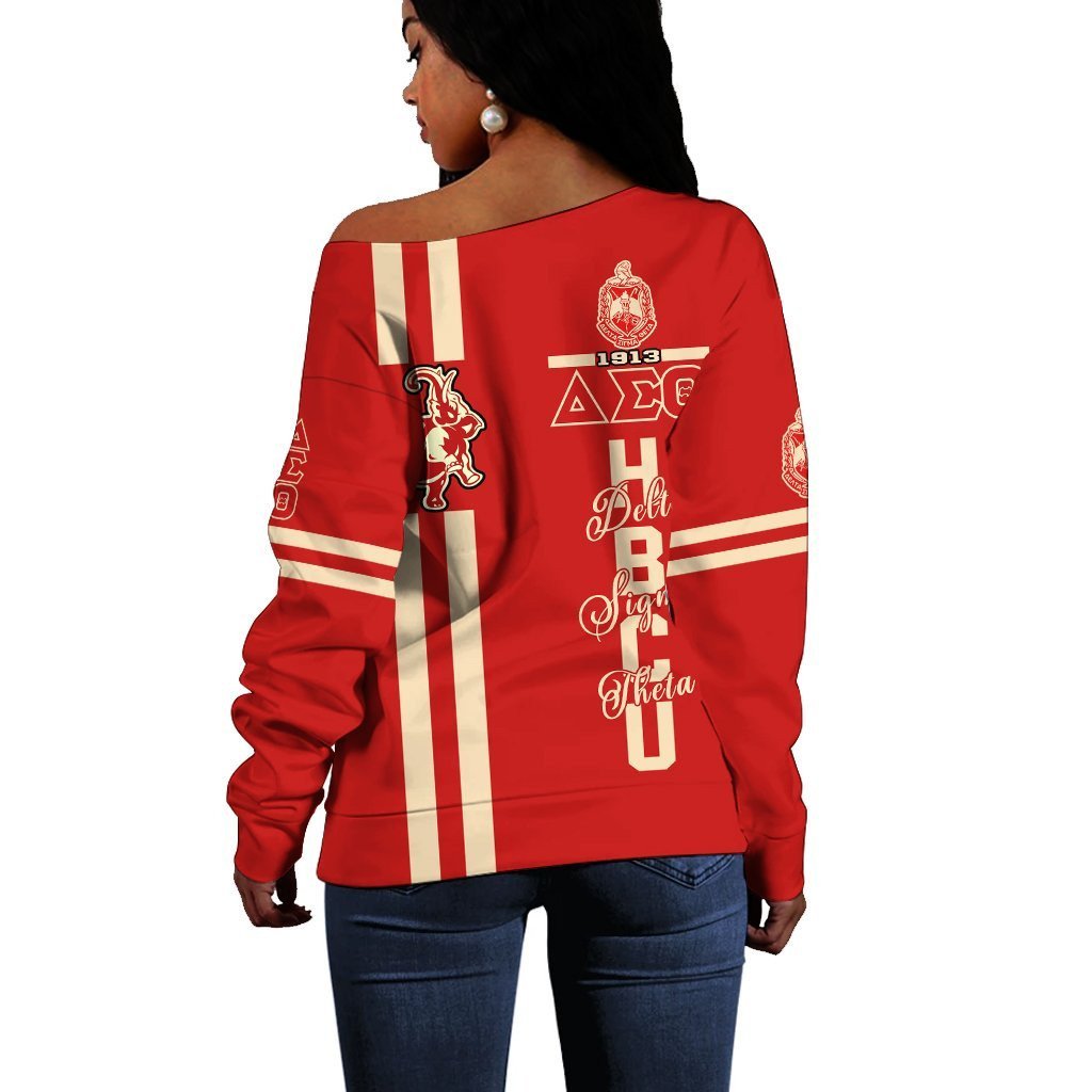 Sorority Sweatshirt - HBCU Delta Sigma Theta Elephant Women Off Shoulder