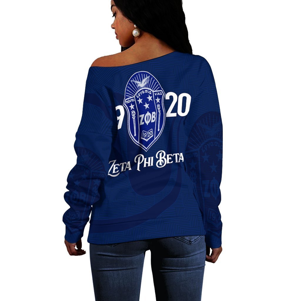 Sorority Sweatshirt - Zeta Phi Beta Sorority Women Off Shoulder Style