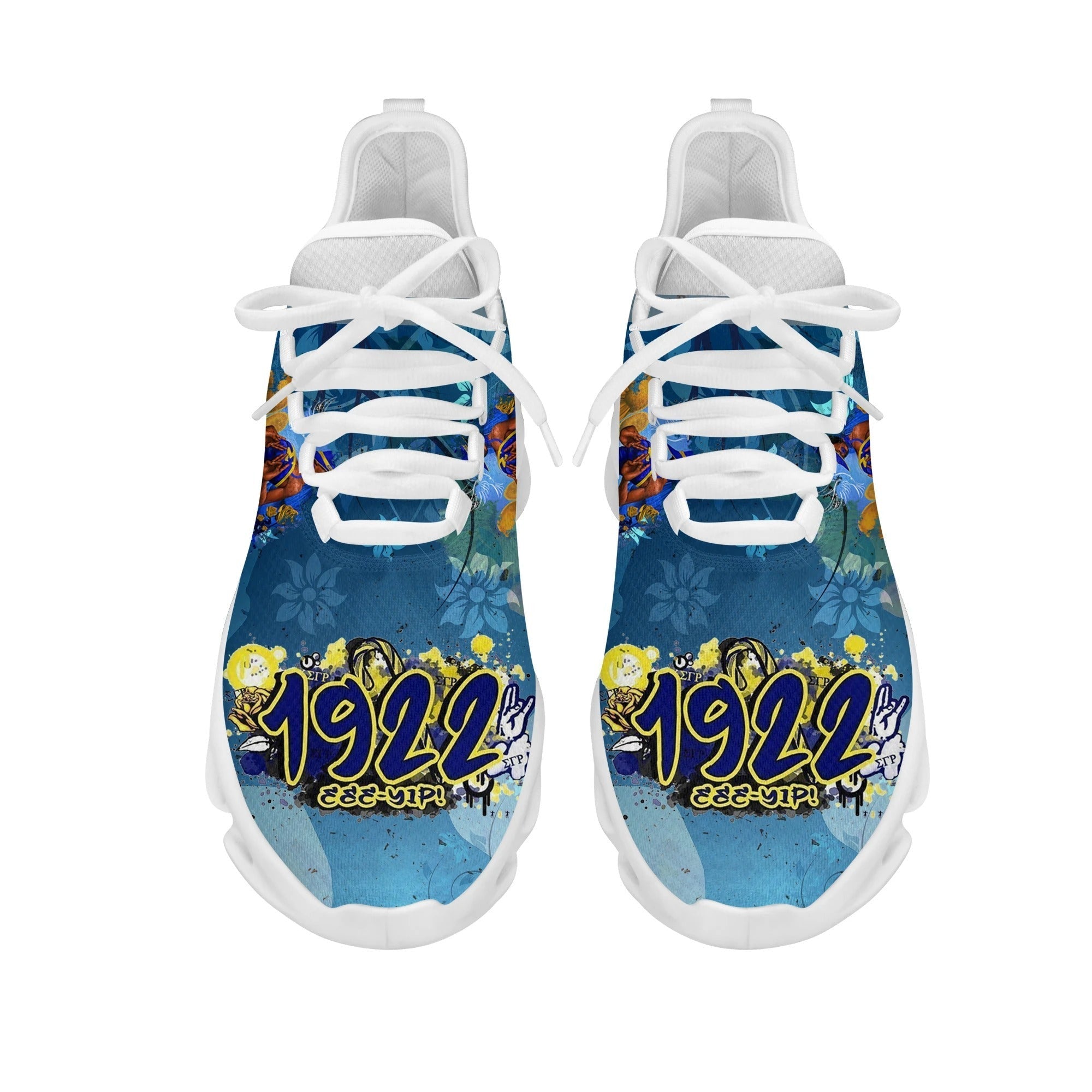 Sorority Footwear - Sigma Gamma Rho Woman Makes Hand Sign Clunky Sneakers