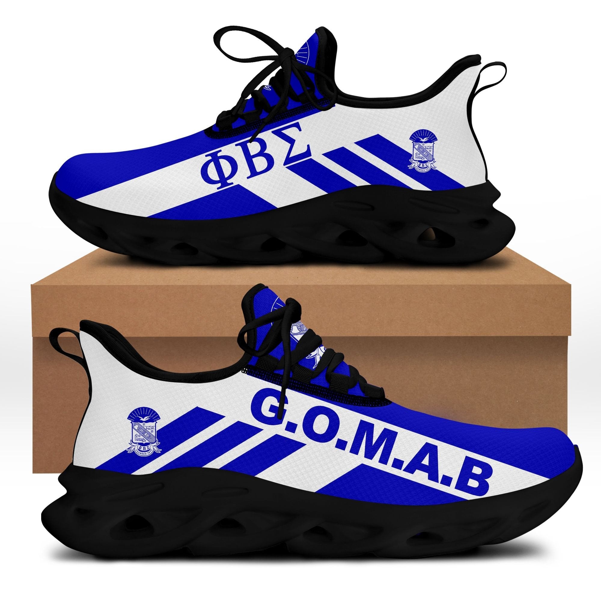 Fraternity Footwear - Phi Beta Sigma Gomab Stripe Style Clunky Sneakers