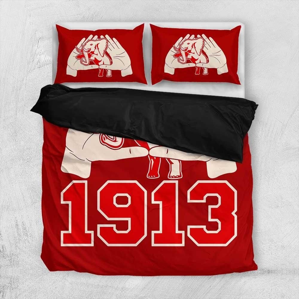 Sorority Bedding Set - Delta Sigma Theta Hand Sign Elephant Bedding Set