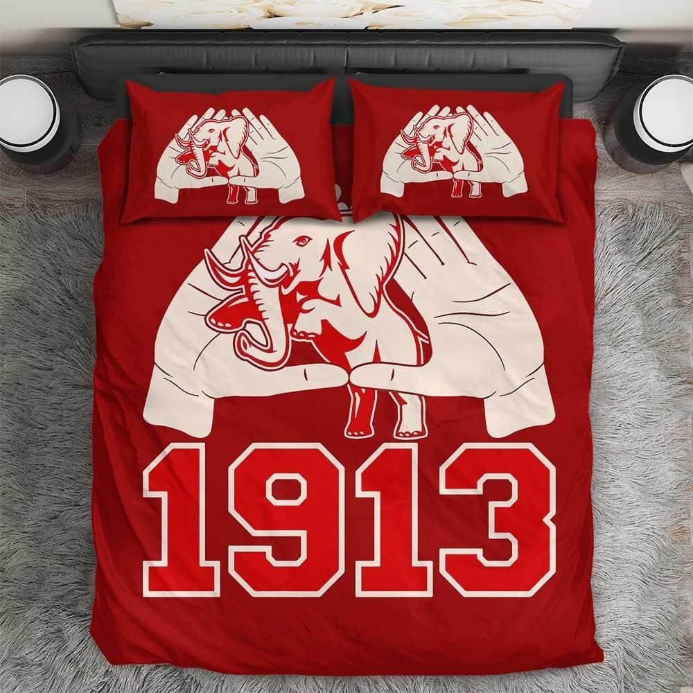 Sorority Bedding Set - Delta Sigma Theta Hand Sign Elephant Bedding Set