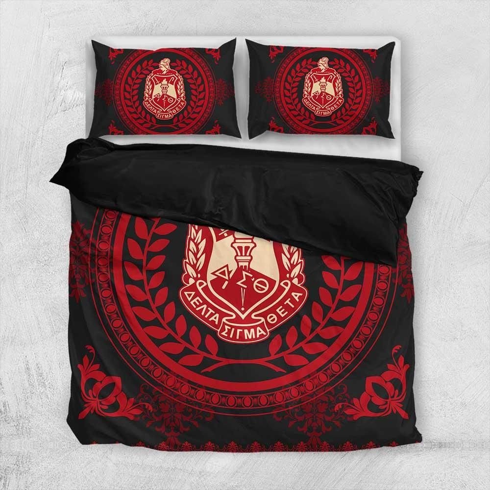 Sorority Bedding Set - Floral Circle Delta Sigma Theta Bedding Set