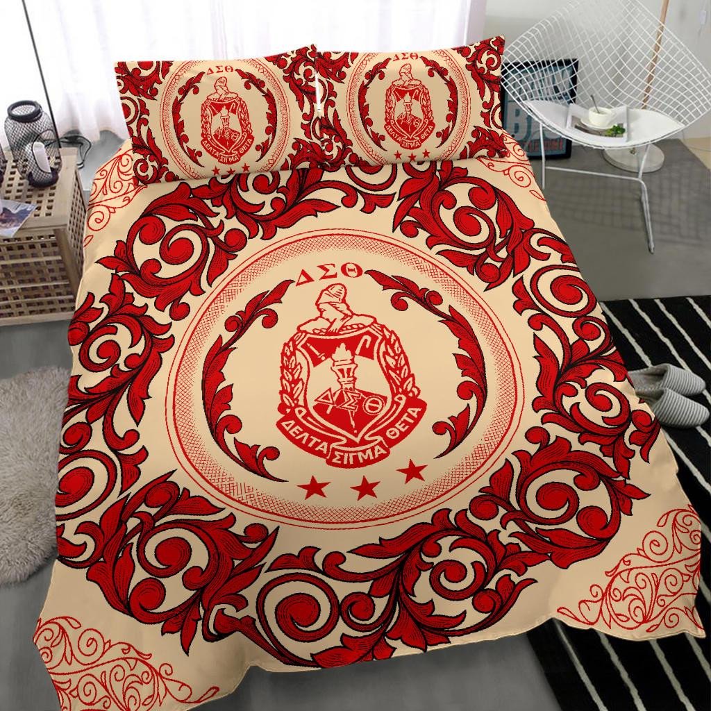 Sorority Bedding Set - Delta Sigma Theta Sorority Duvet Cover & Pillow Cases