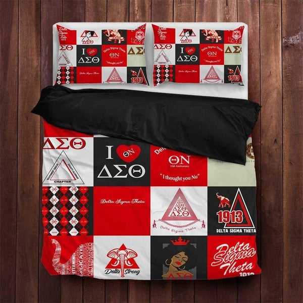 Sorority Bedding Set - Delta Sigma Theta Crest Banner Bedding Set