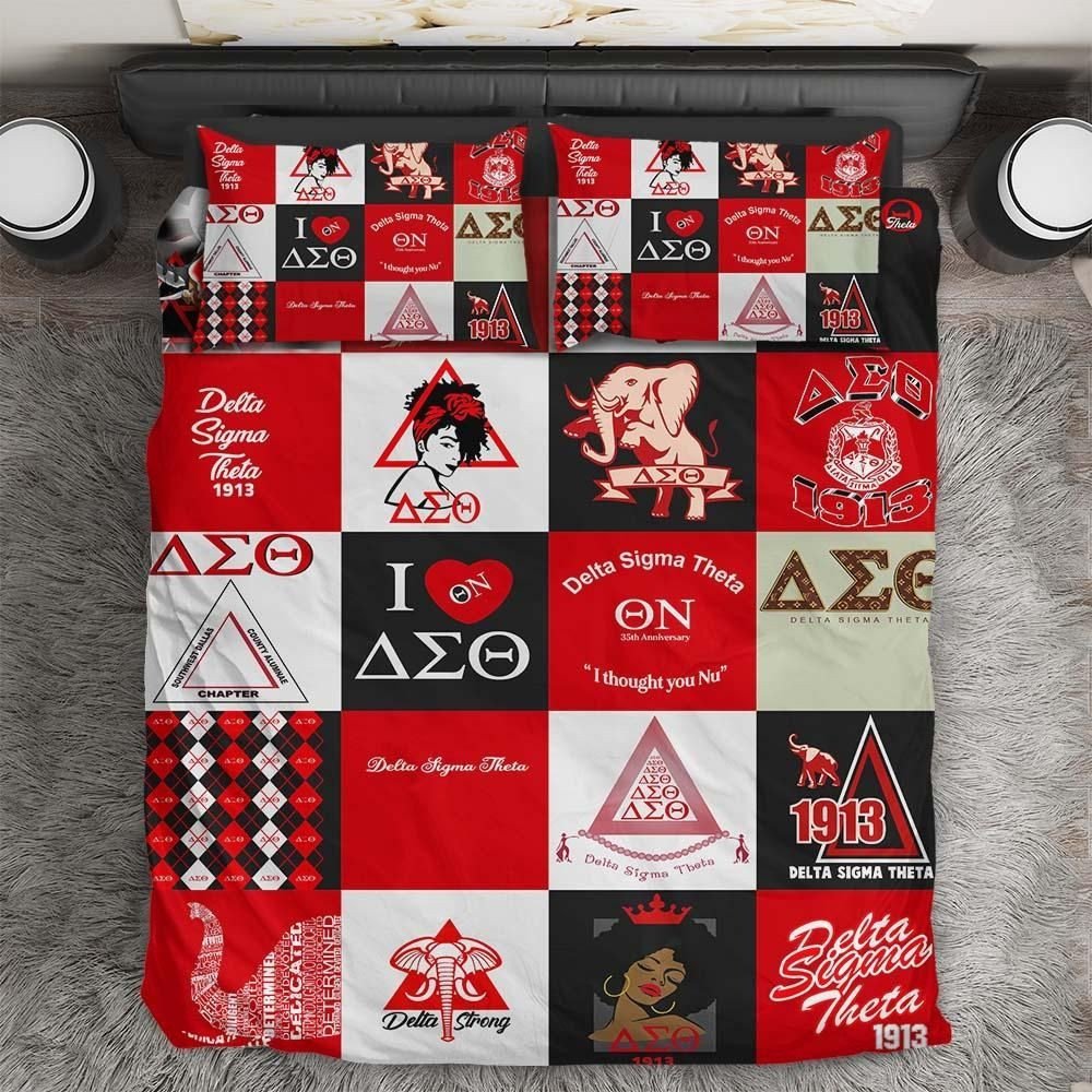 Sorority Bedding Set - Delta Sigma Theta Crest Banner Bedding Set