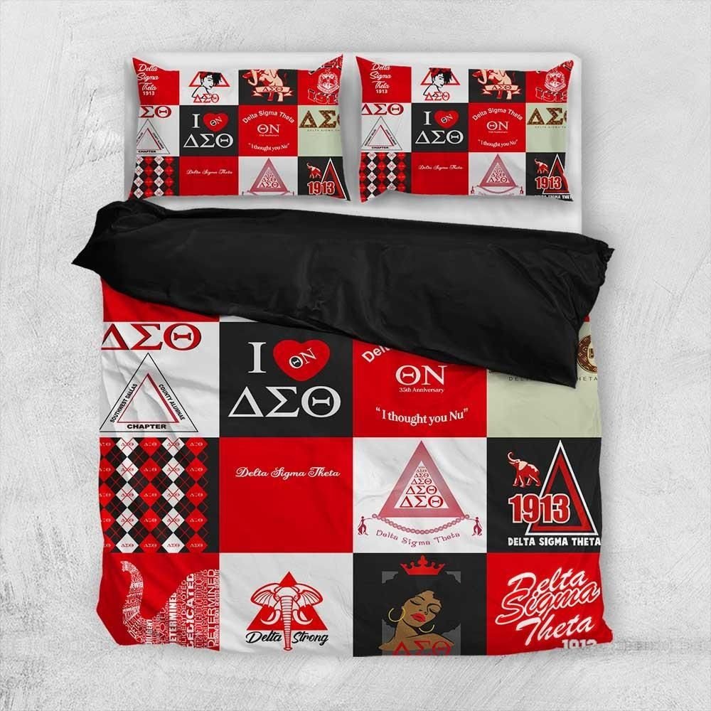 Sorority Bedding Set - Delta Sigma Theta Crest Banner Bedding Set