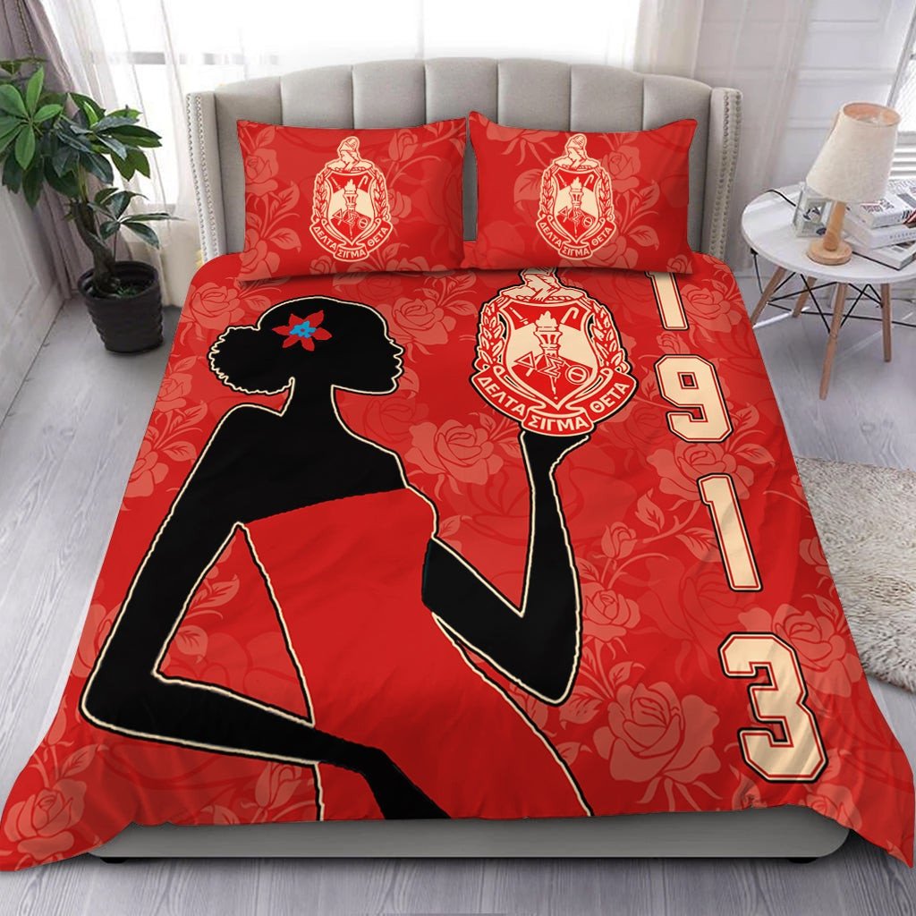 Sorority Bedding Set - Delta Sigma Theta Girl Duvet Cover & Pillow Cases