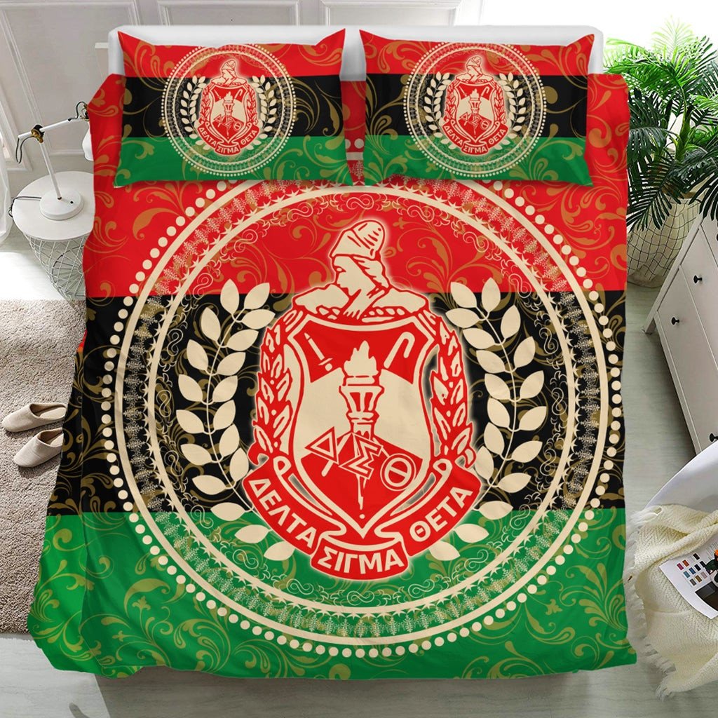 Sorority Bedding Set - Pan Africa Delta Sigma Theta Sorority Duvet Cover & Pillow Cases