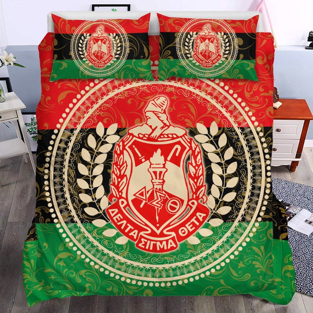 Sorority Bedding Set - Pan Africa Delta Sigma Theta Sorority Duvet Cover & Pillow Cases