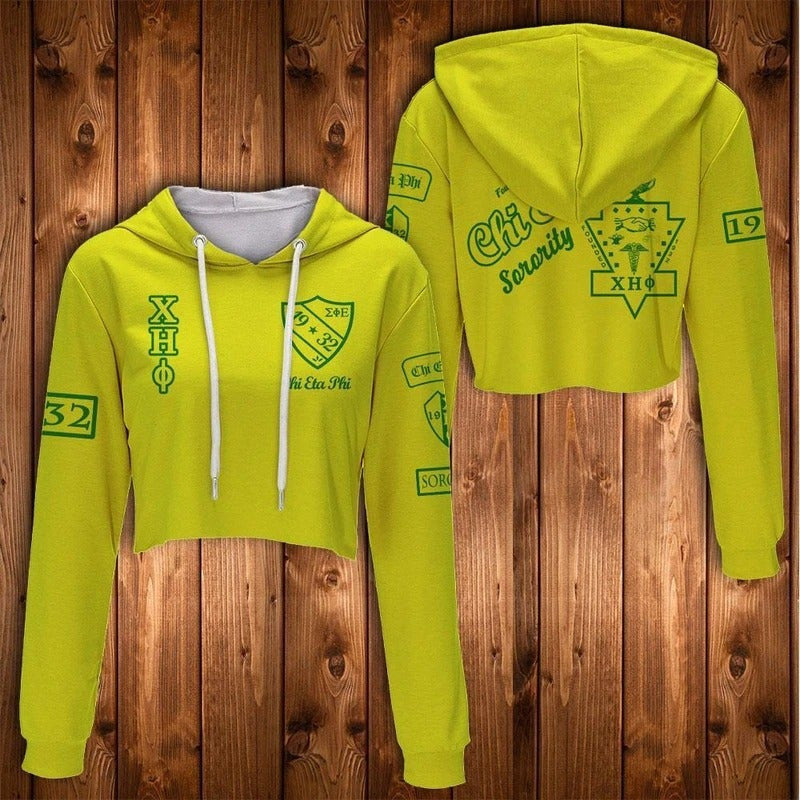 Sorority Hoodie - Sisterhood Chi Eta Phi Croptop Hoodie Jack Style